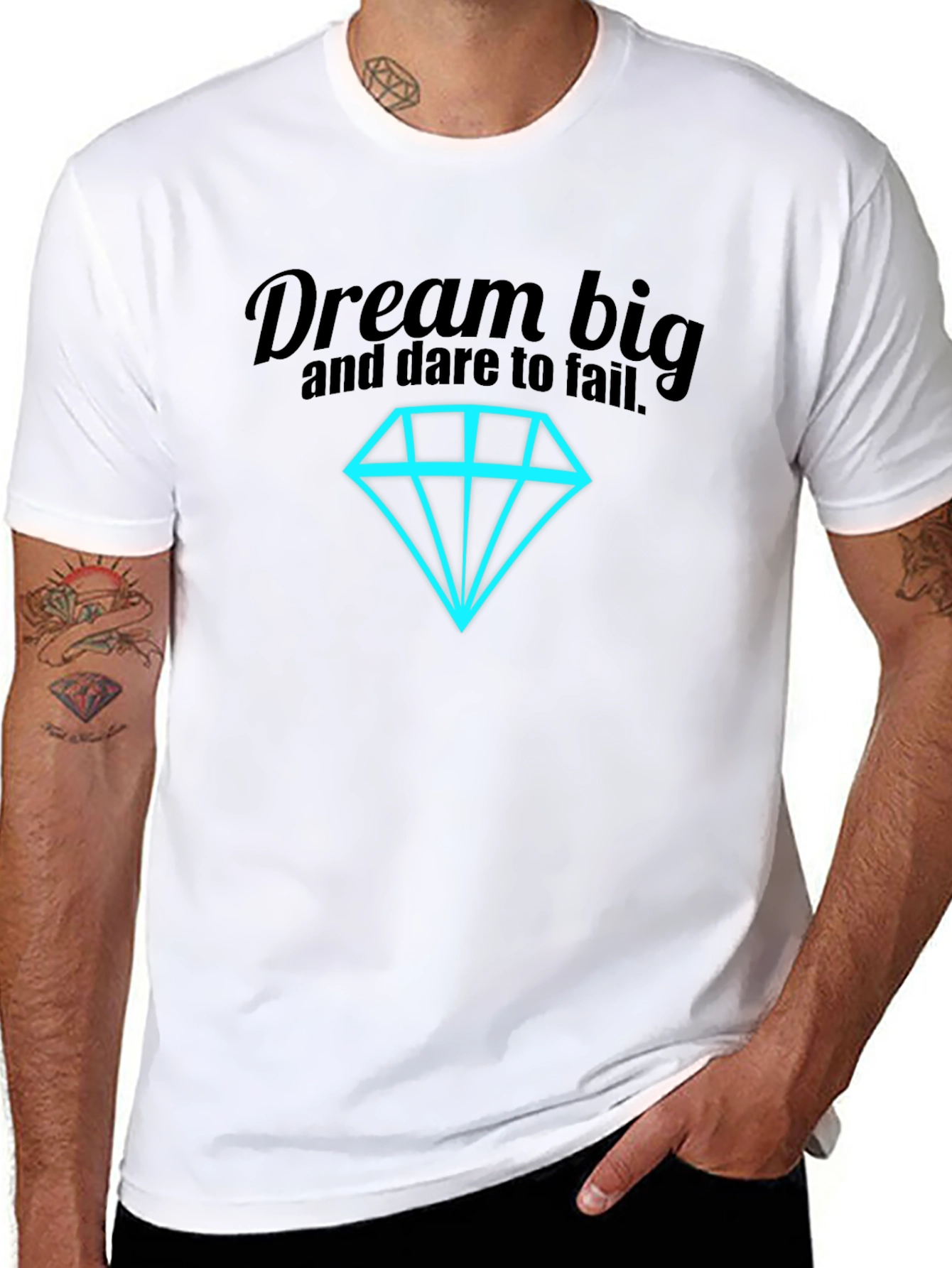 Dream Big Graphic Tee - Black Cotton Shirt