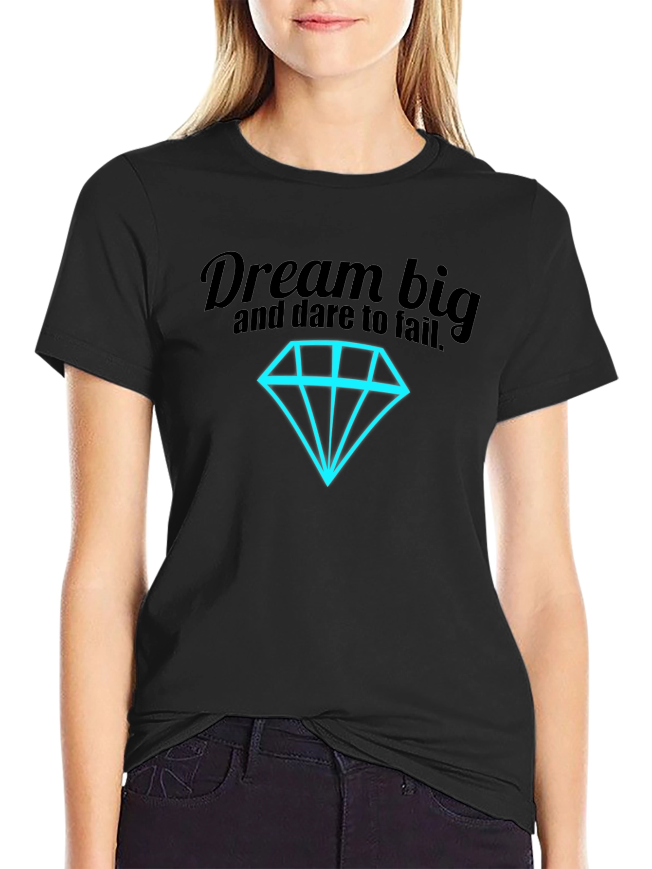 Dream Big Graphic Tee - Black Cotton Shirt