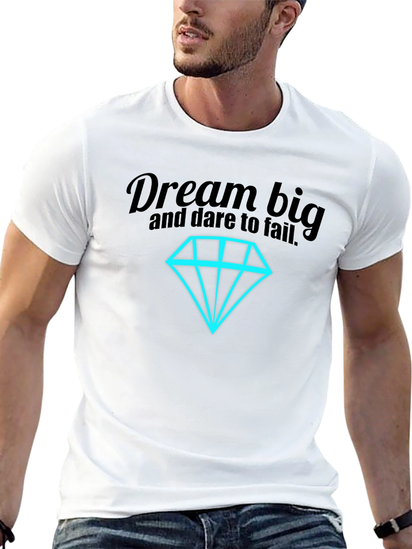 Dream Big Graphic Tee - Black Cotton Shirt
