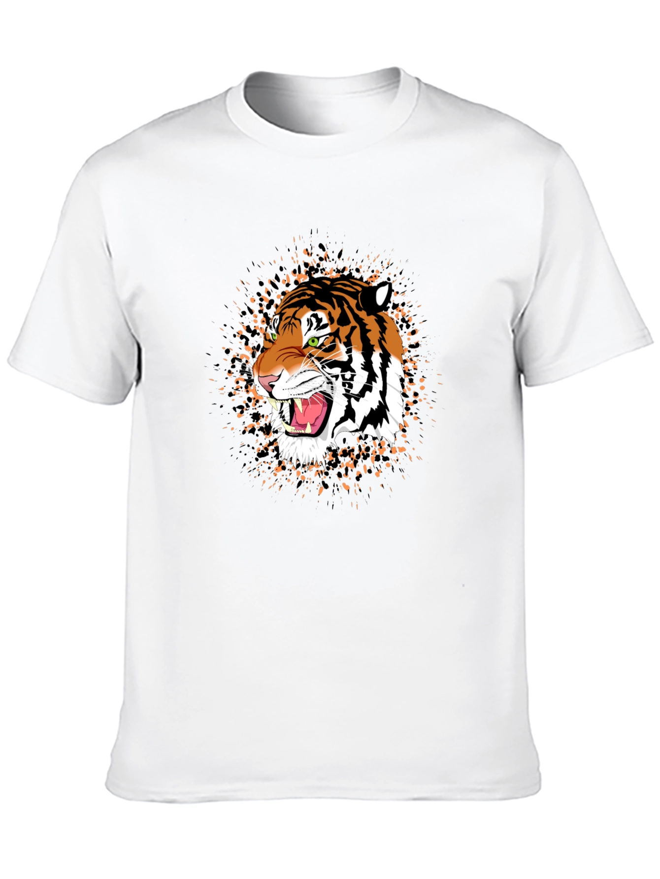 Tiger Graphic Black T-Shirt - Bold Animal Print Tee