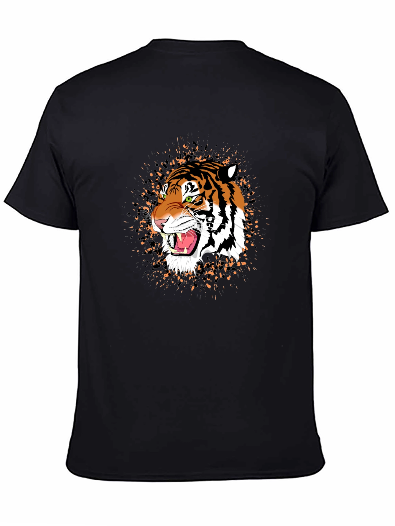 Tiger Graphic Black T-Shirt - Bold Animal Print Tee