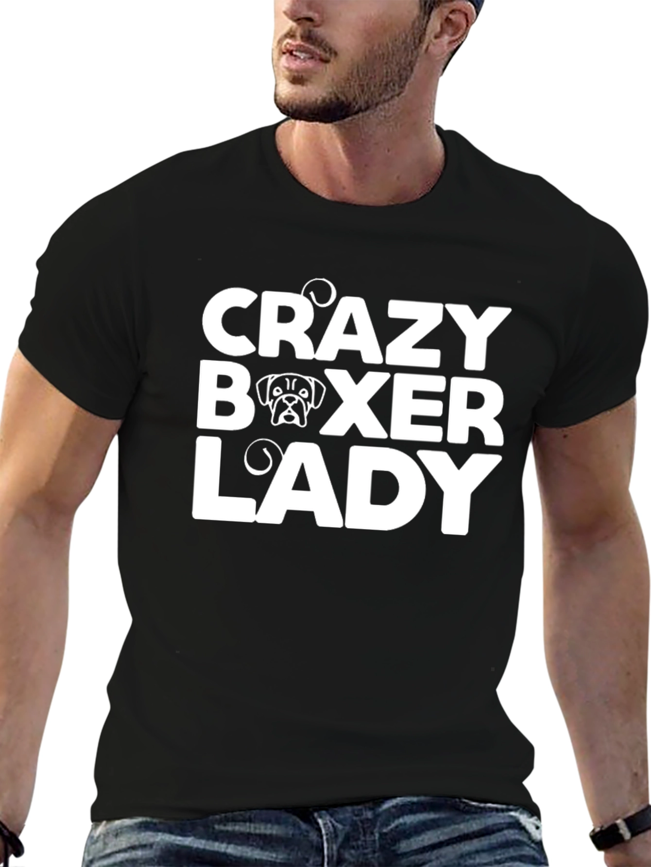 Crazy Boxer Lady T-Shirt - Dog Lover Tee