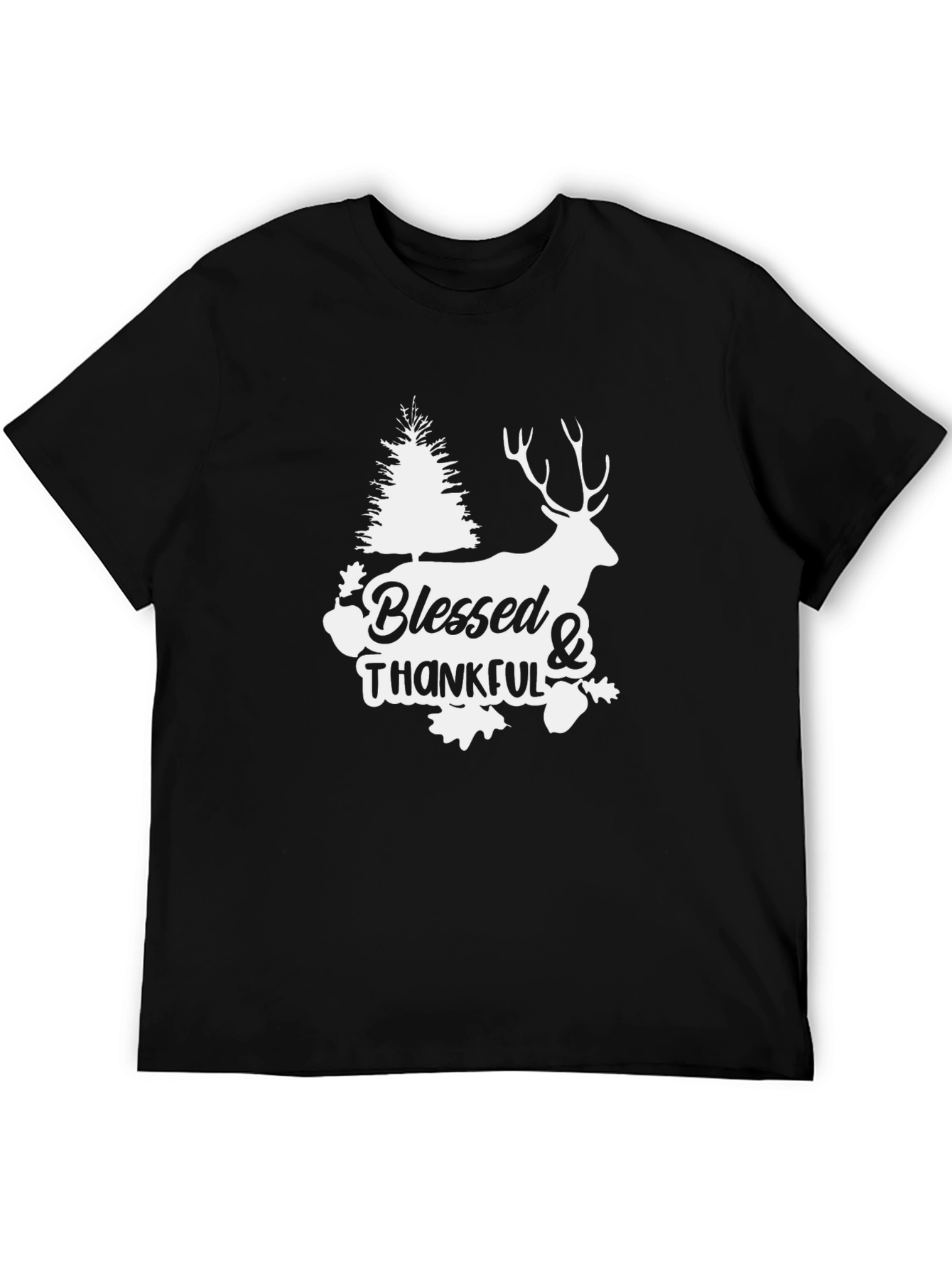 Blessed & Thankful Deer Graphic T-Shirt
