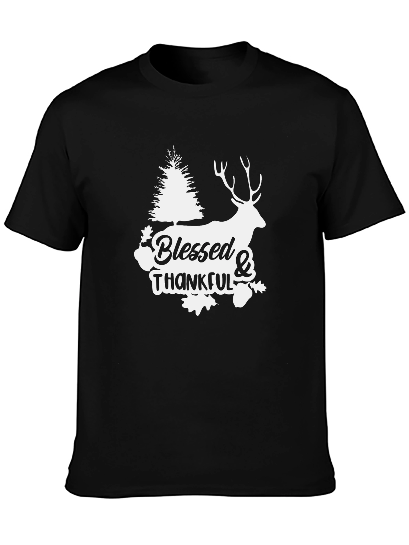Blessed & Thankful Deer Graphic T-Shirt