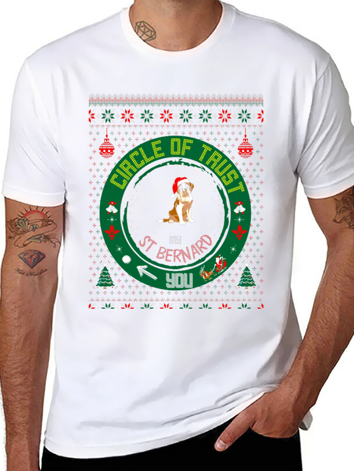 Circle of Trust St. Bernard Christmas T-Shirt
