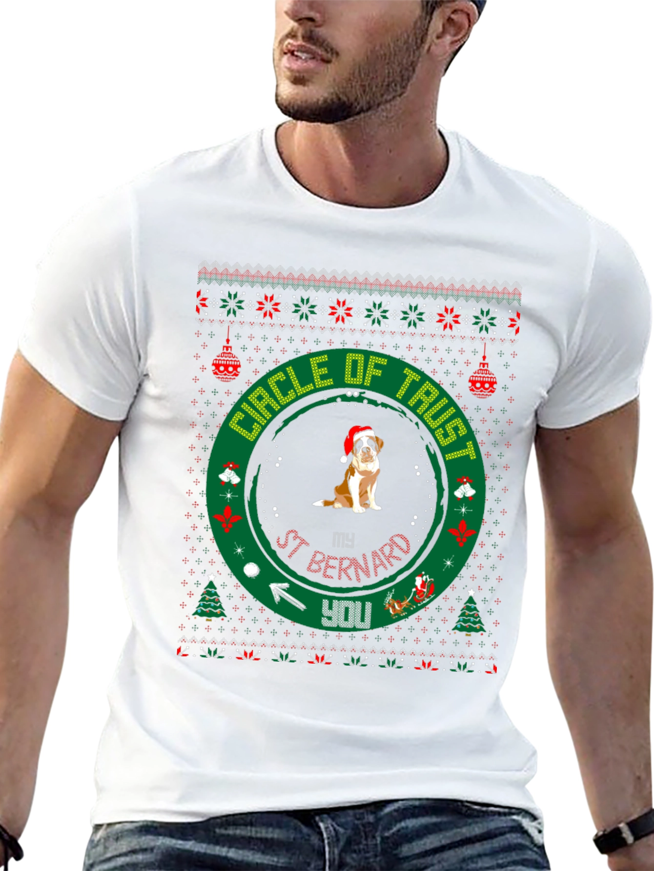 Circle of Trust St. Bernard Christmas T-Shirt