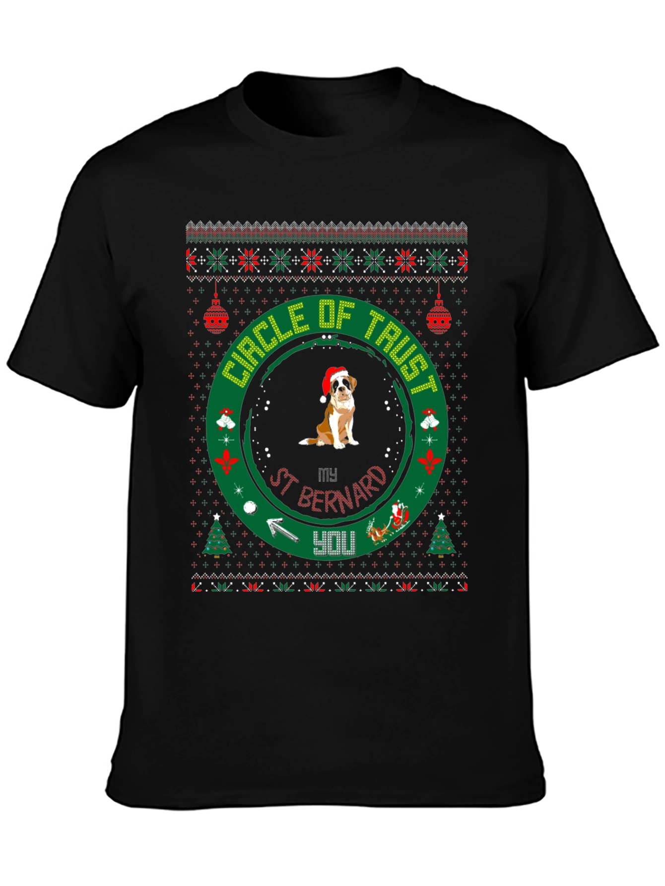 Circle of Trust St. Bernard Christmas T-Shirt