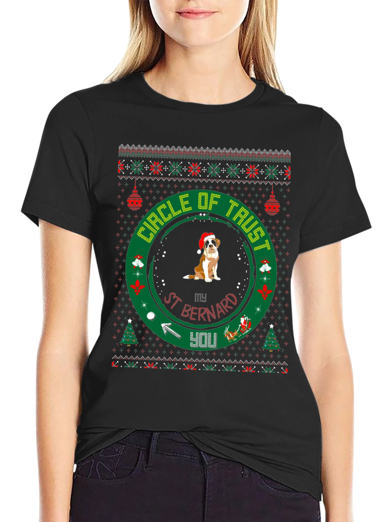 Circle of Trust St. Bernard Christmas T-Shirt