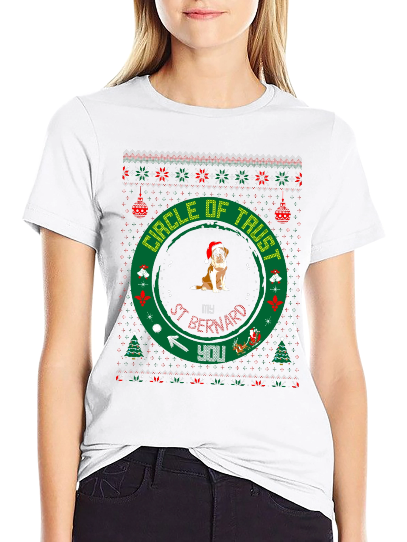 Circle of Trust St. Bernard Christmas T-Shirt