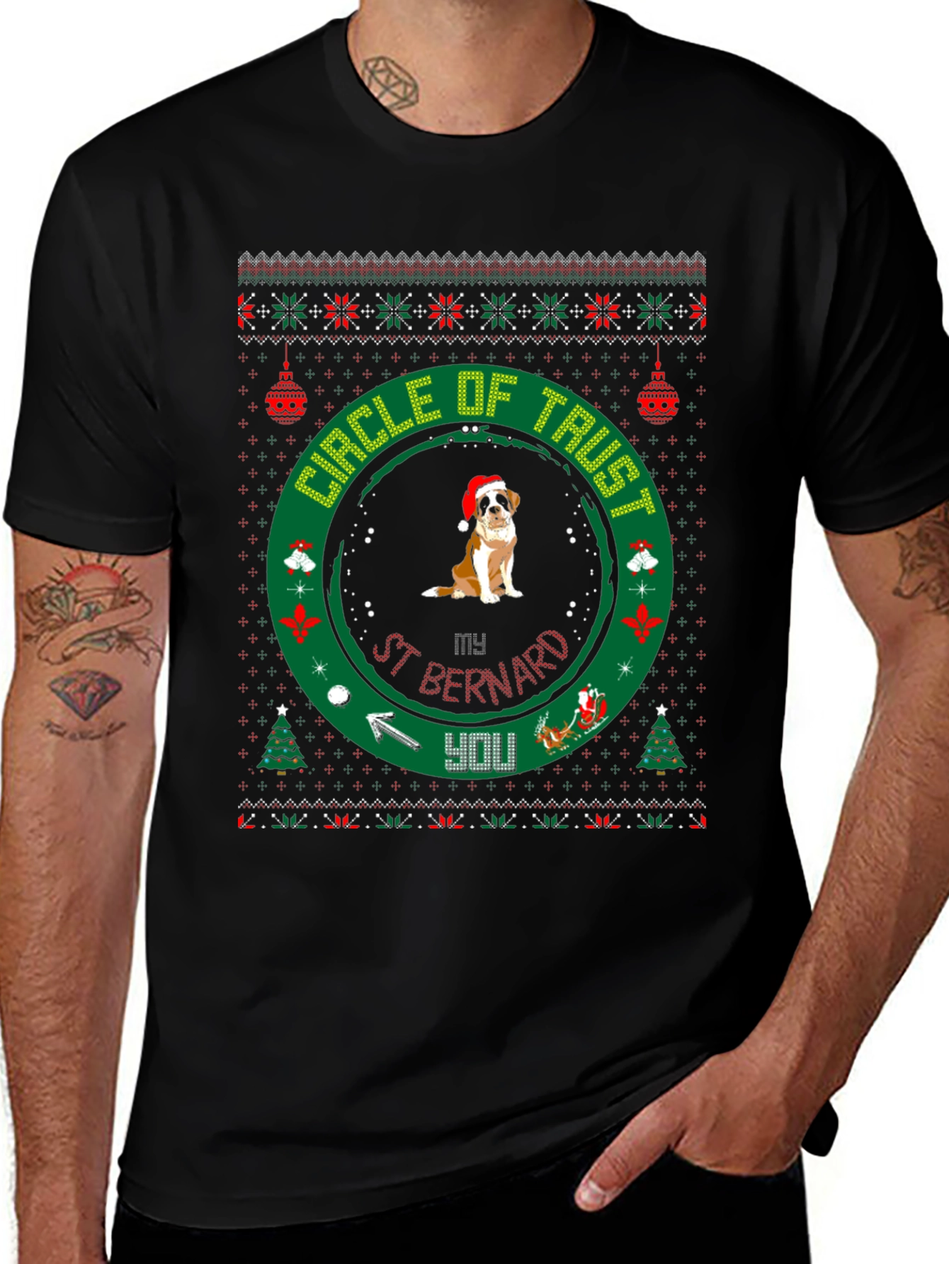 Circle of Trust St. Bernard Christmas T-Shirt