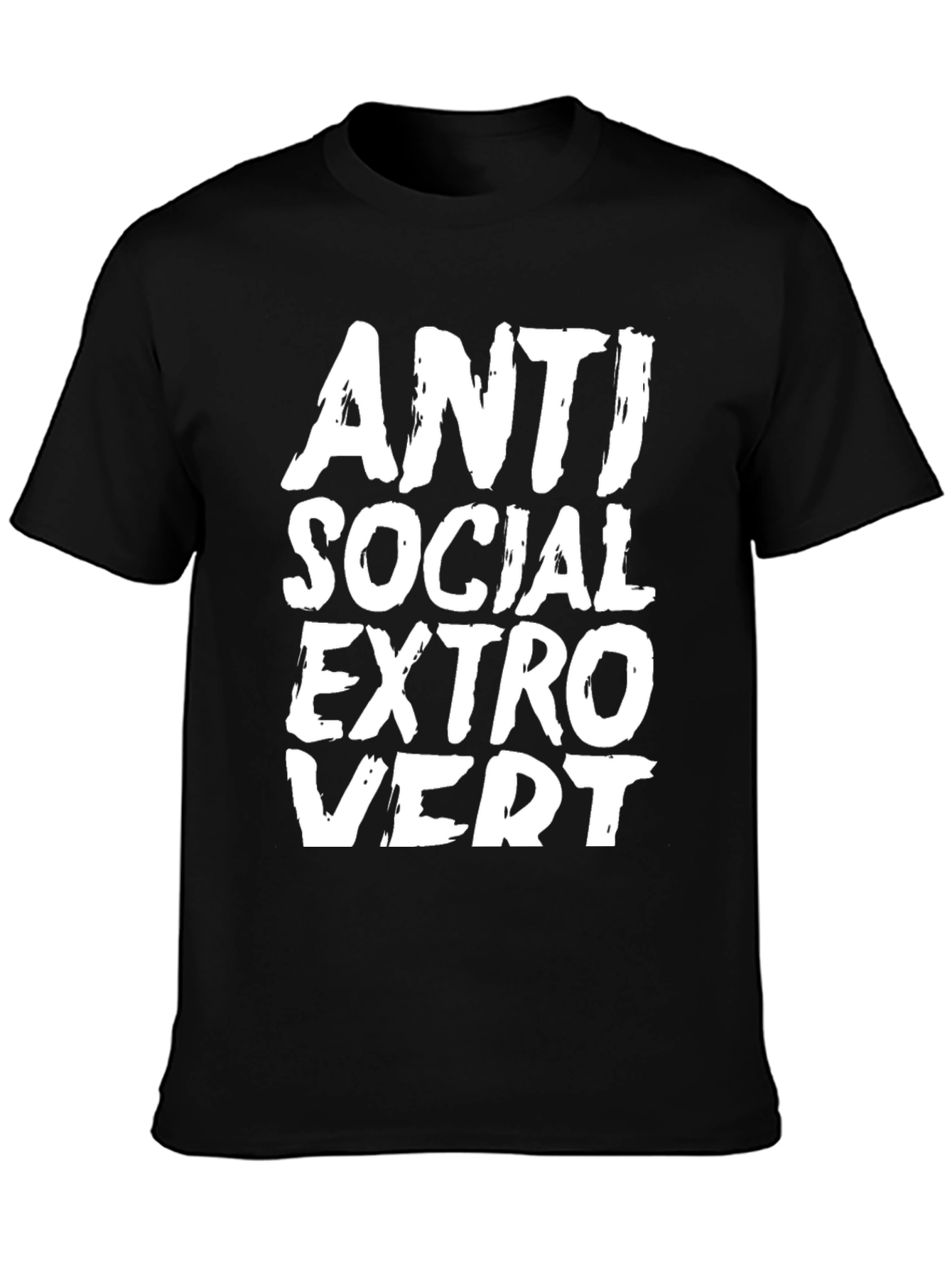 Anti Social Extrovert Graphic Tee - Black Cotton T-Shirt