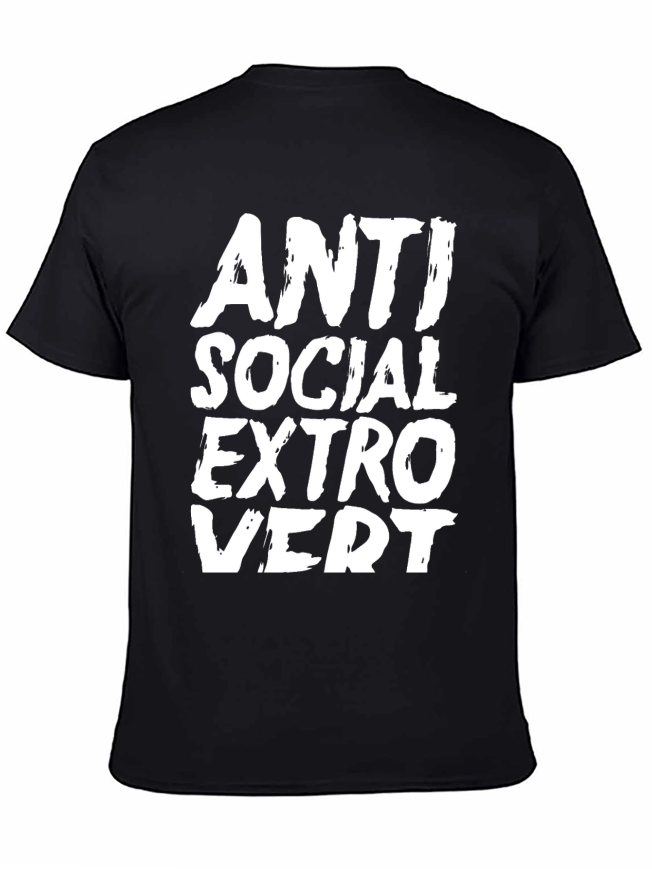 Anti Social Extrovert Graphic Tee - Black Cotton T-Shirt