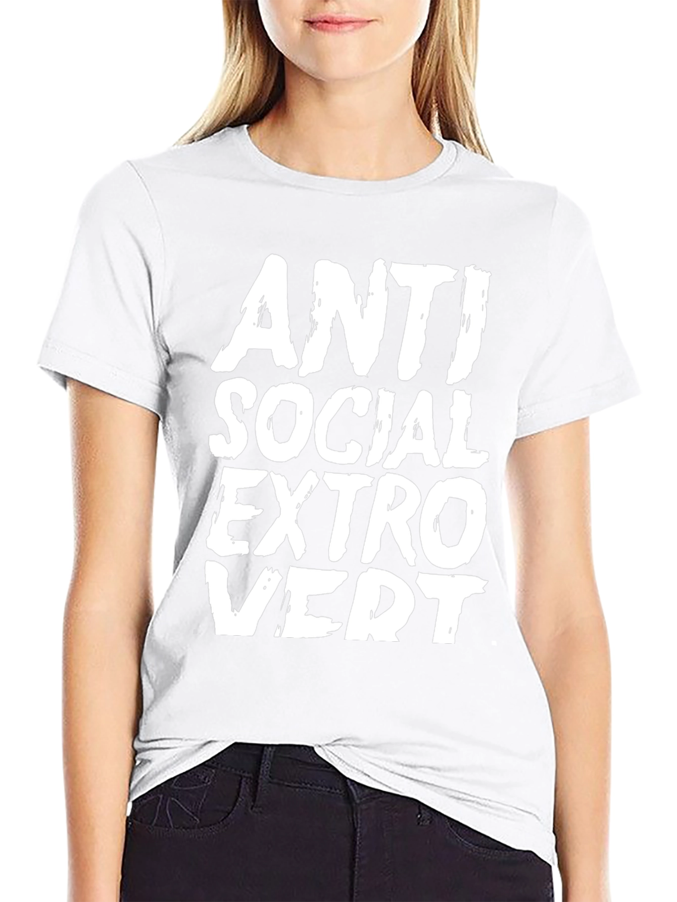 Anti Social Extrovert Graphic Tee - Black Cotton T-Shirt
