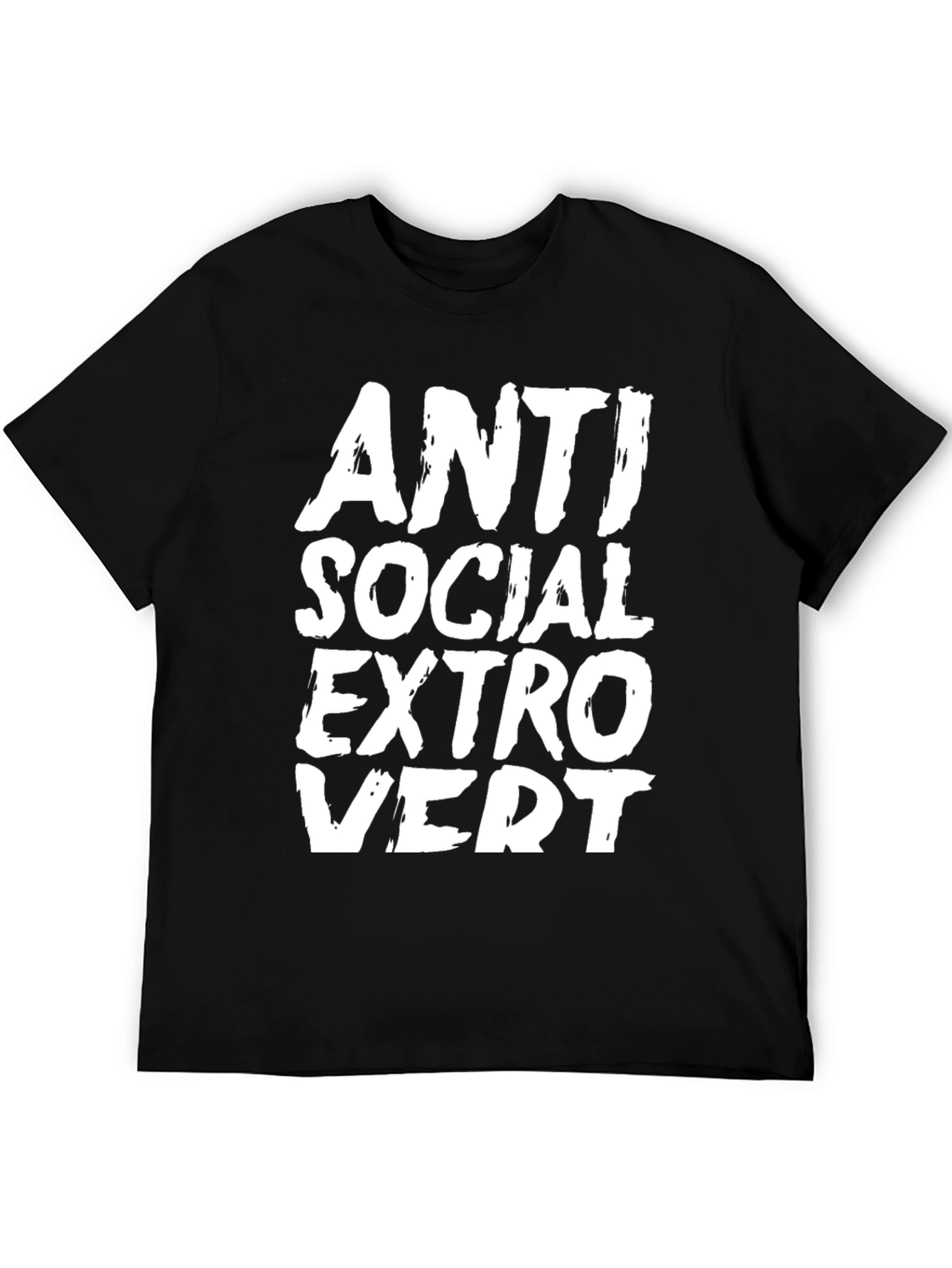Anti Social Extrovert Graphic Tee - Black Cotton T-Shirt