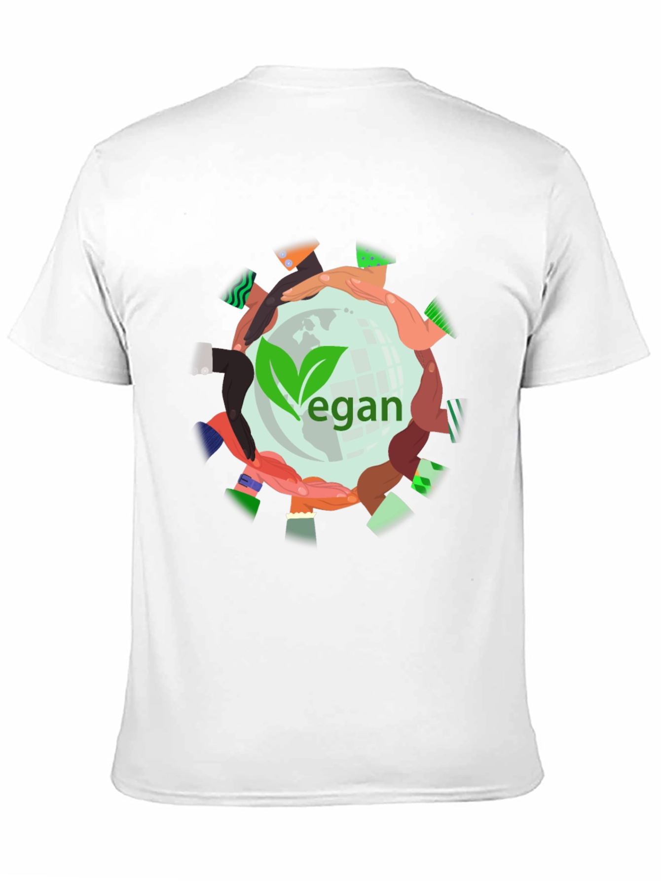 Vegan World Unity Tee - Black Graphic T-Shirt