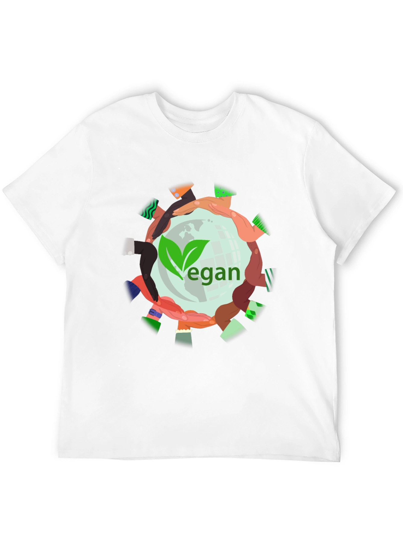 Vegan World Unity Tee - Black Graphic T-Shirt