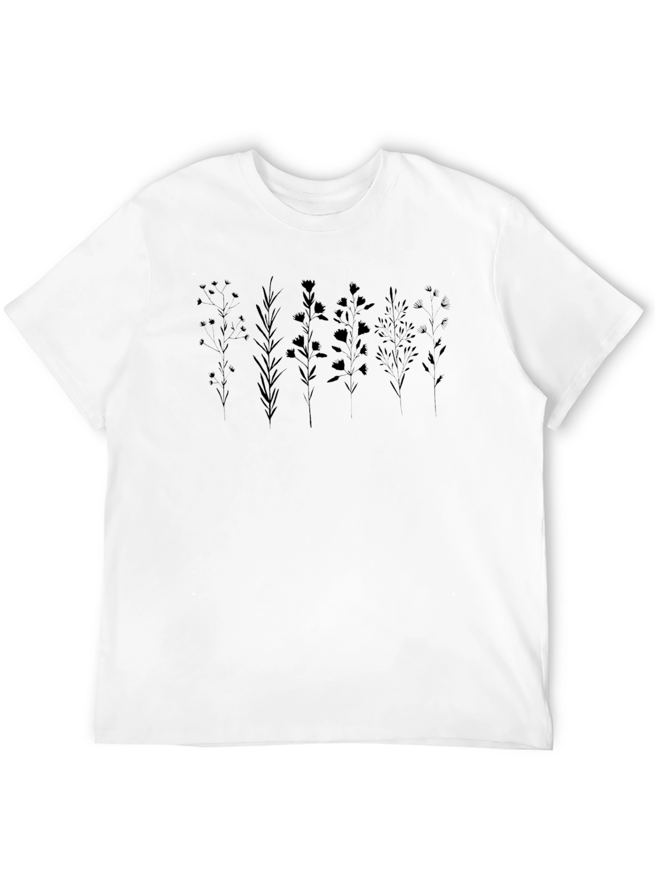 Botanical Black T-Shirt - Nature Inspired Style