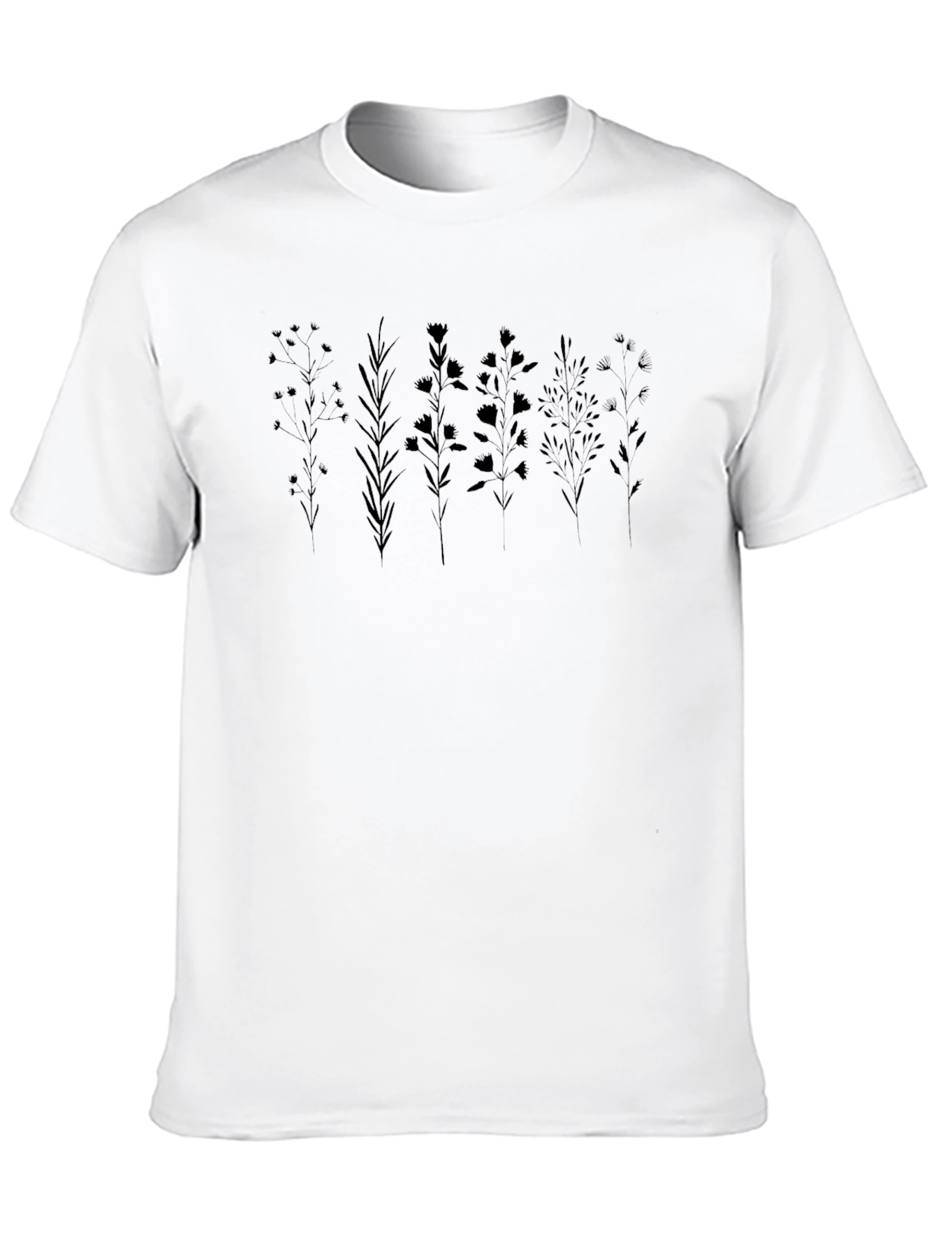 Botanical Black T-Shirt - Nature Inspired Style