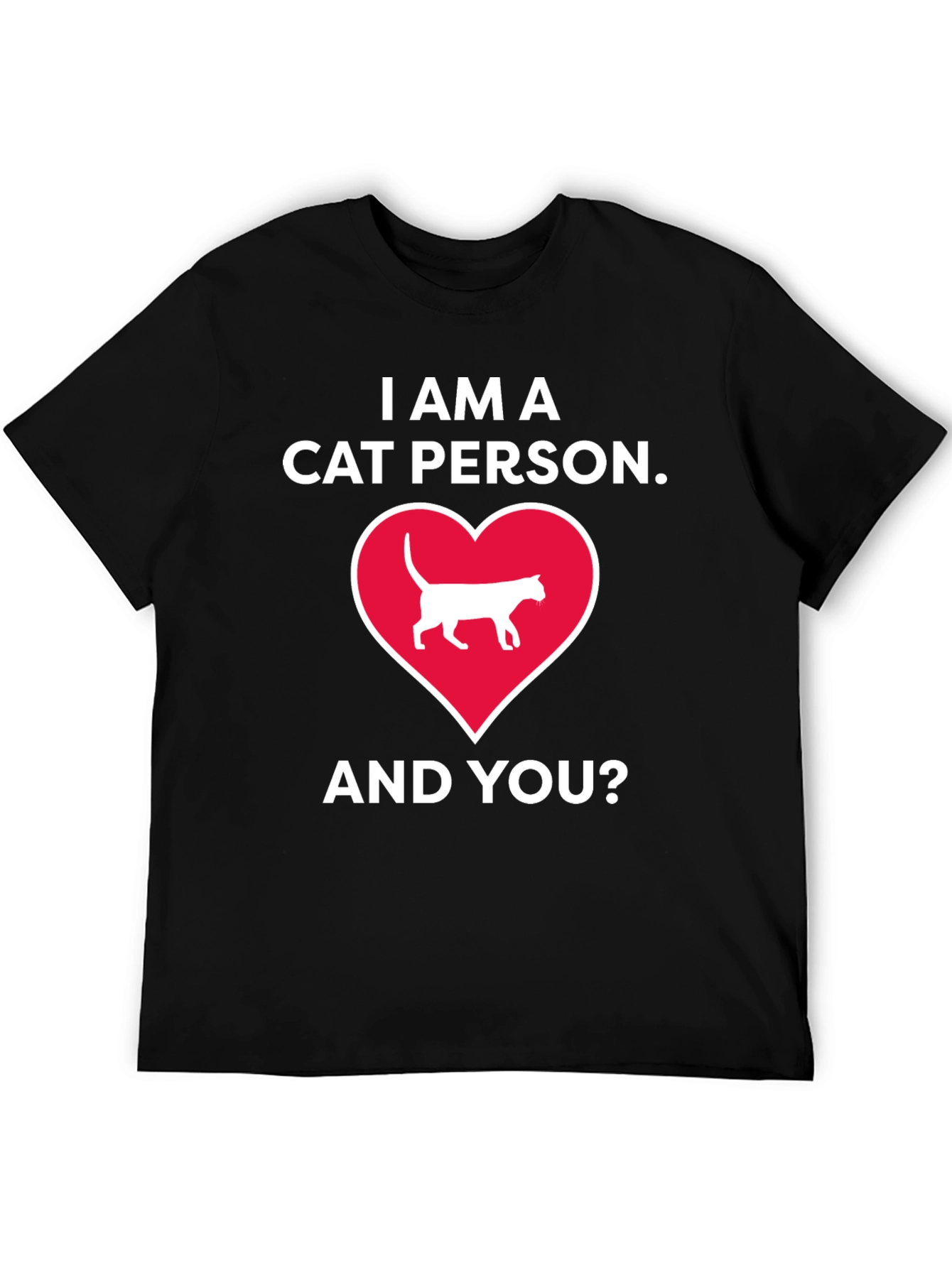Cat Person T-Shirt - Heart Design