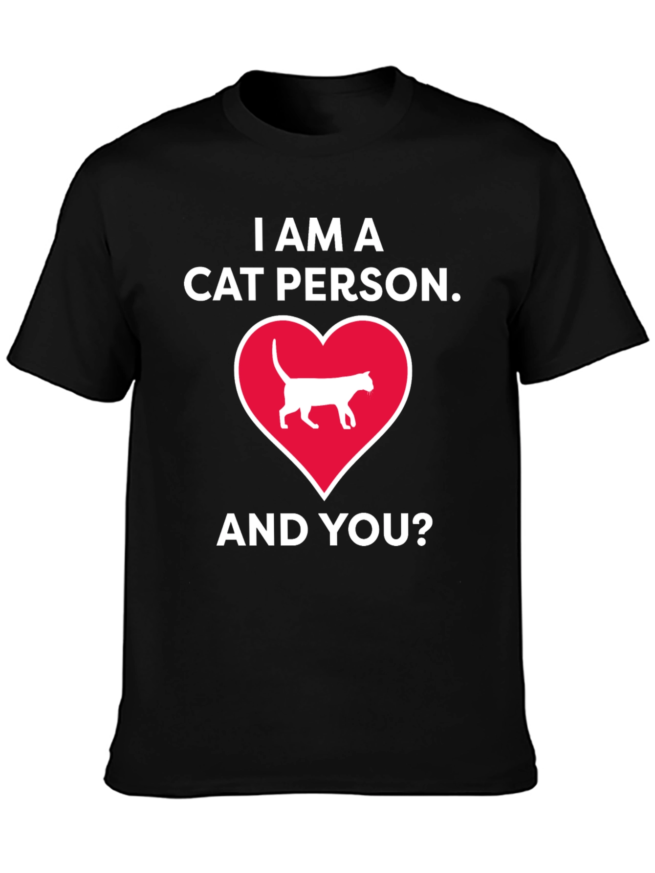 Cat Person T-Shirt - Heart Design