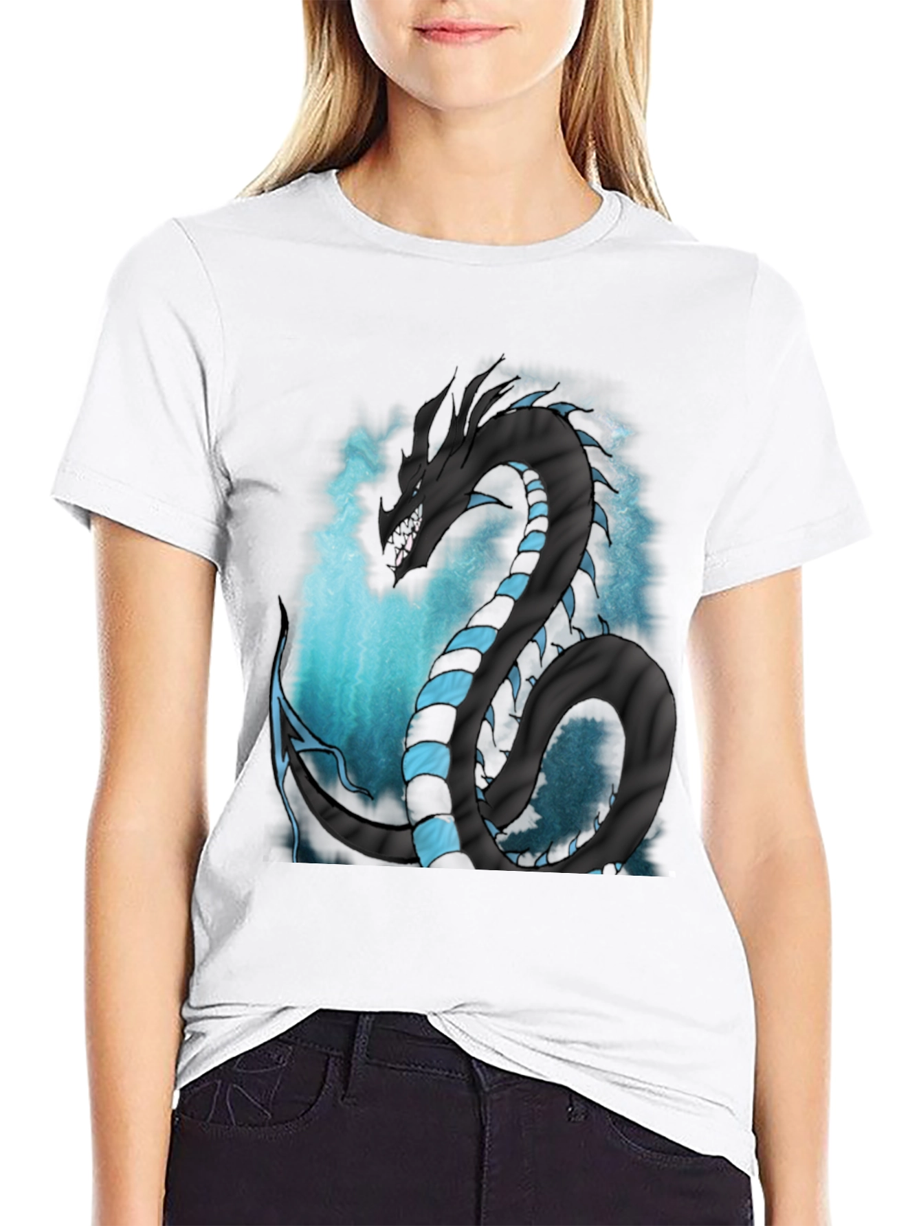 Dragon Serpent Graphic Tee - Mens Black T-Shirt