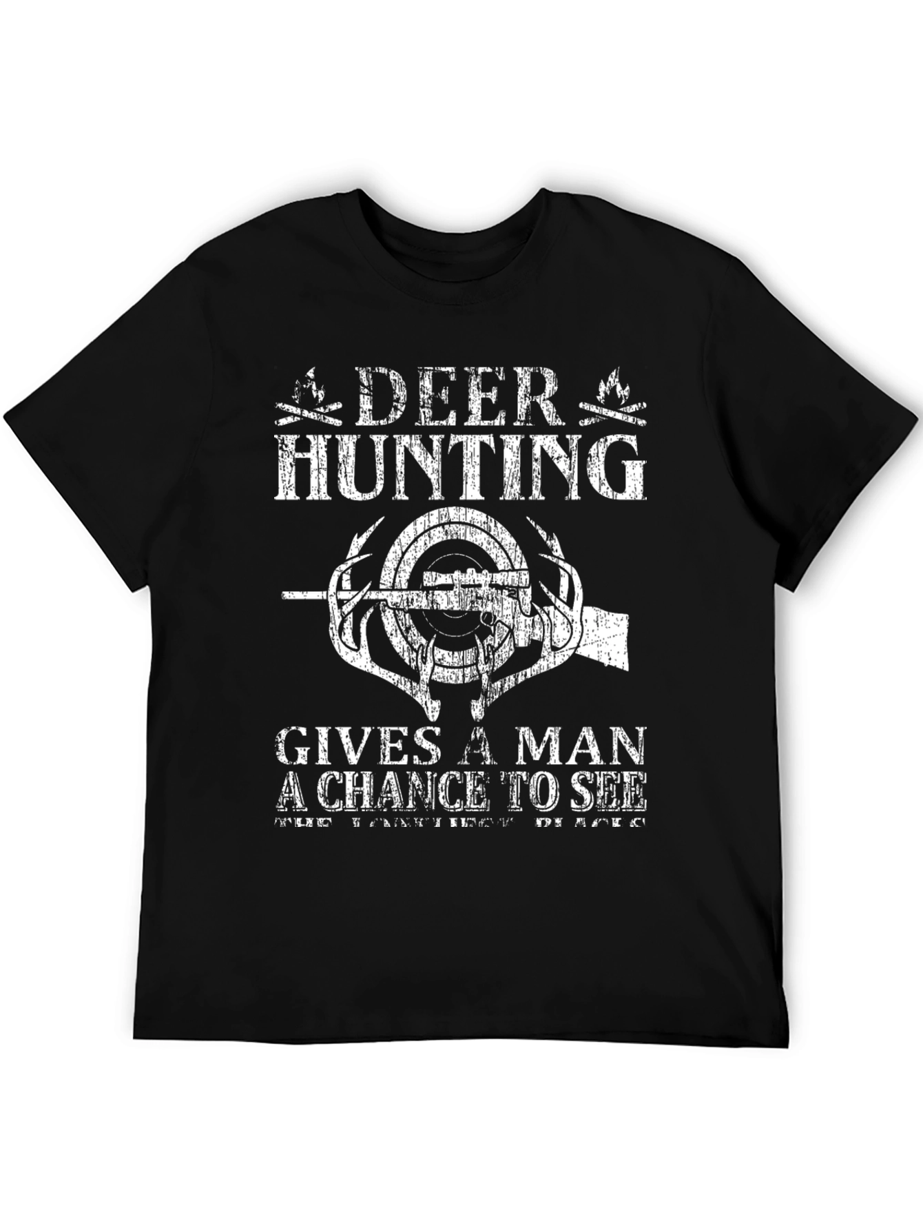 Deer Hunting Graphic T-Shirt - Mens Black Tee