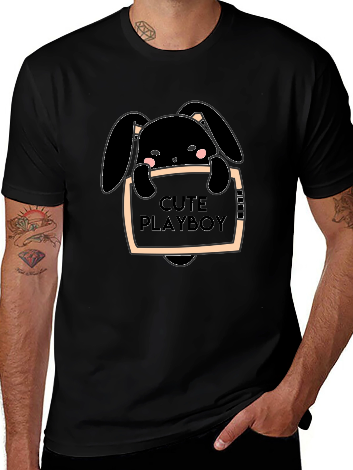 Cute Playboy Bunny Graphic T-Shirt