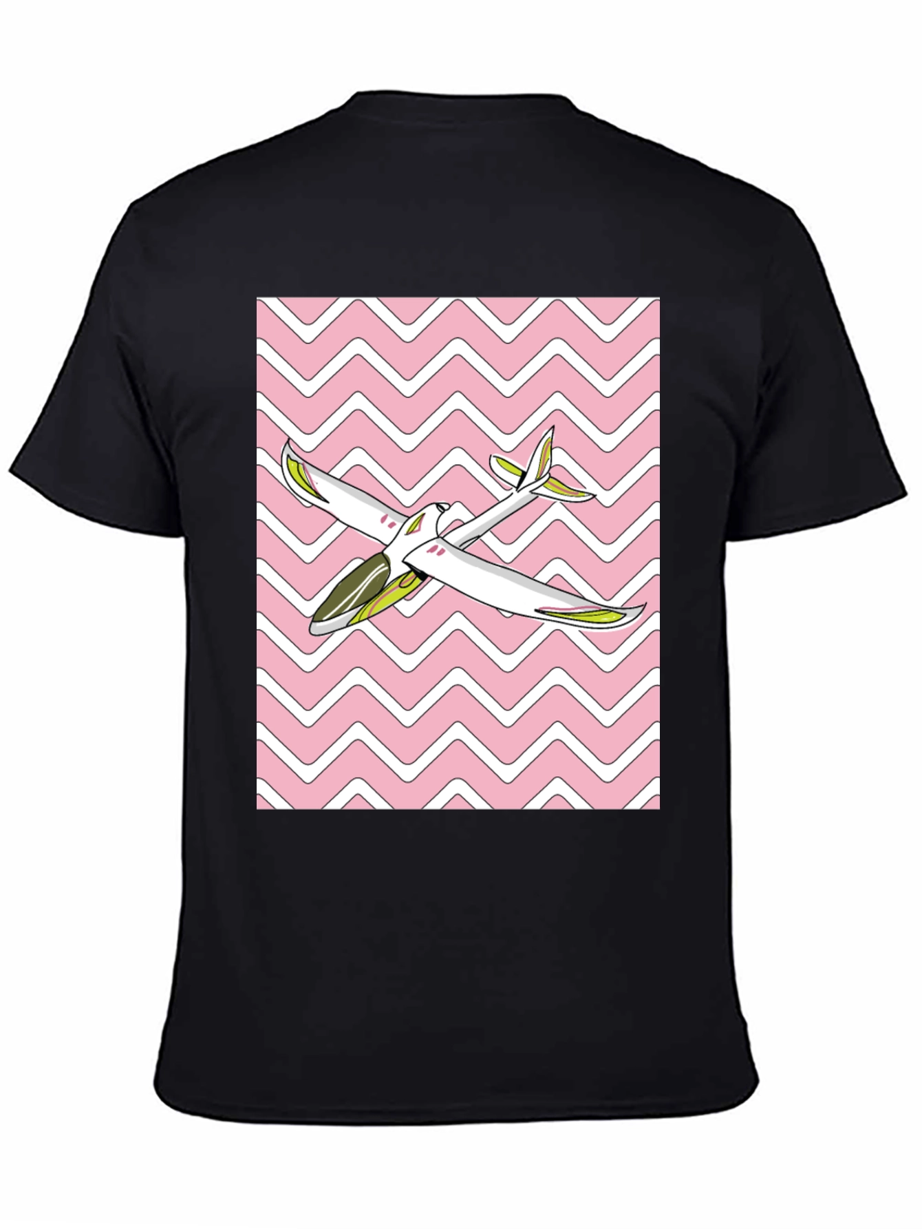 Retro Airplane Graphic Tee - Black