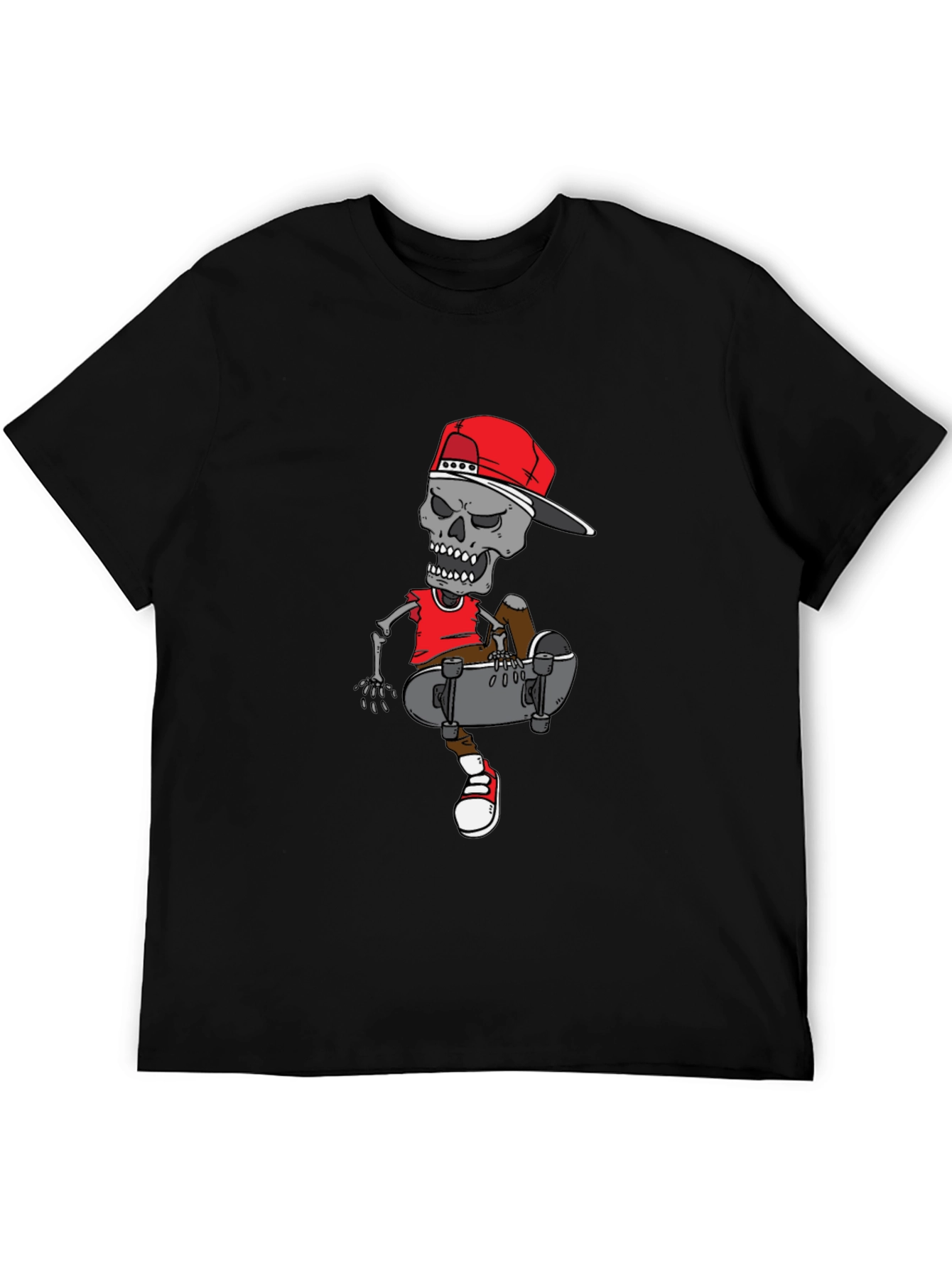 Skater Skeleton Graphic Tee - Cool Casual Wear