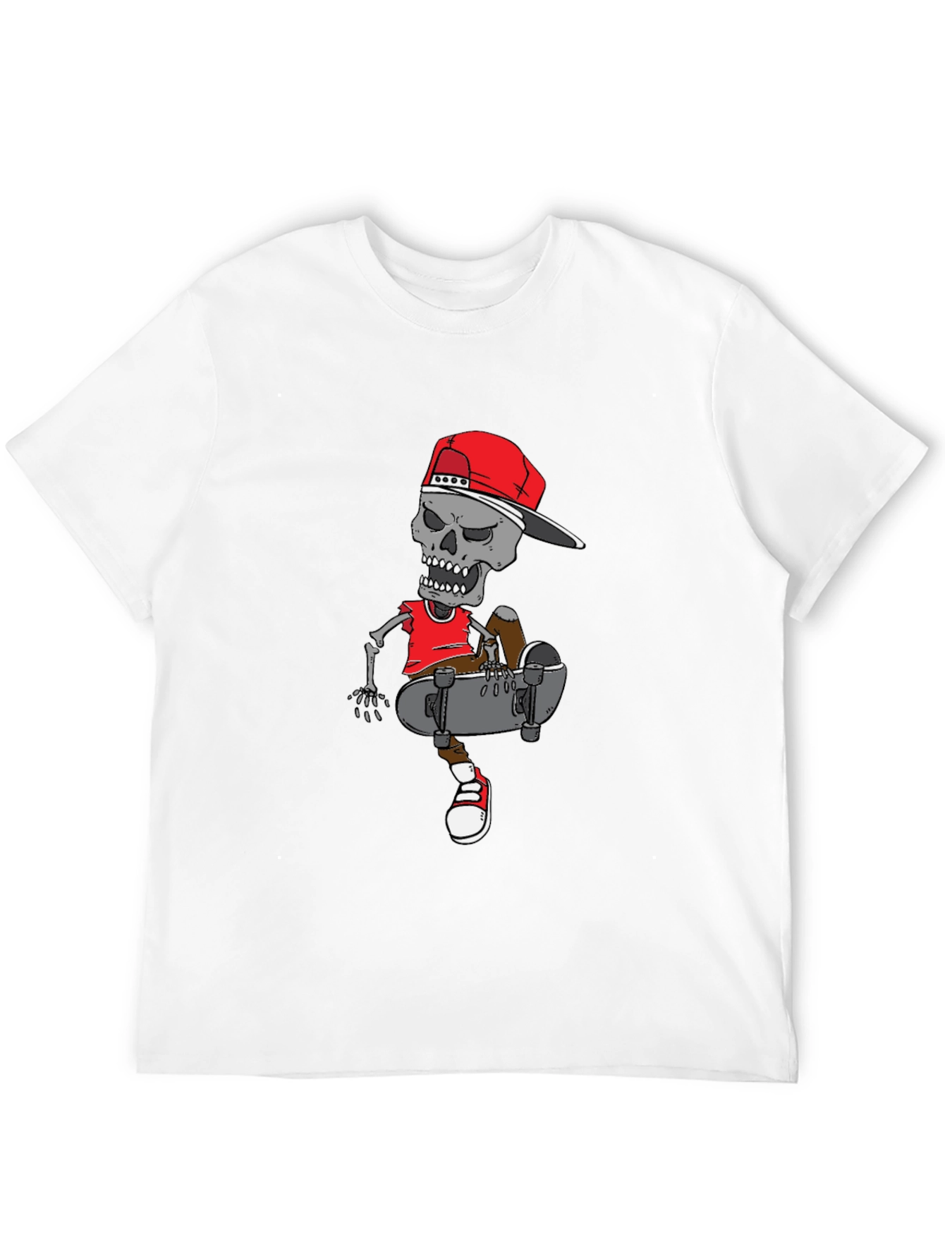 Skater Skeleton Graphic Tee - Cool Casual Wear
