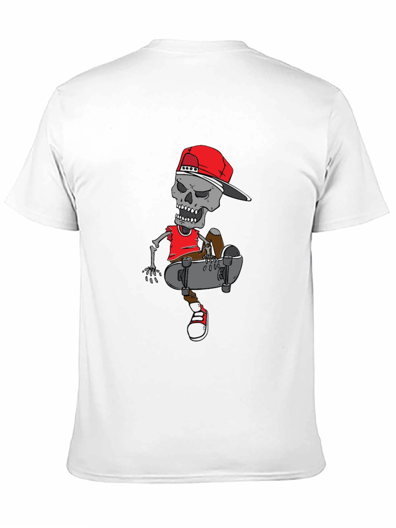 Skater Skeleton Graphic Tee - Cool Casual Wear