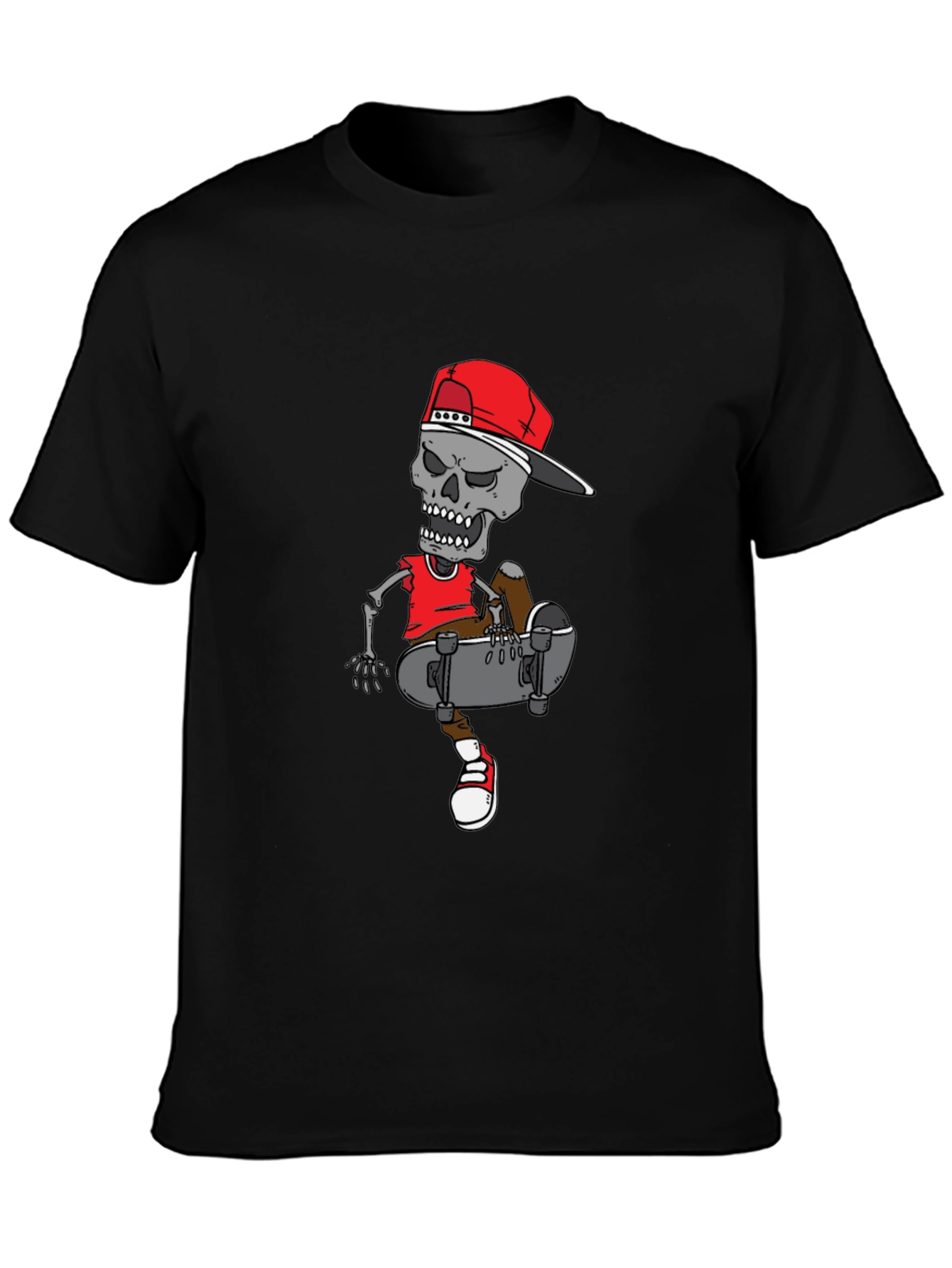 Skater Skeleton Graphic Tee - Cool Casual Wear