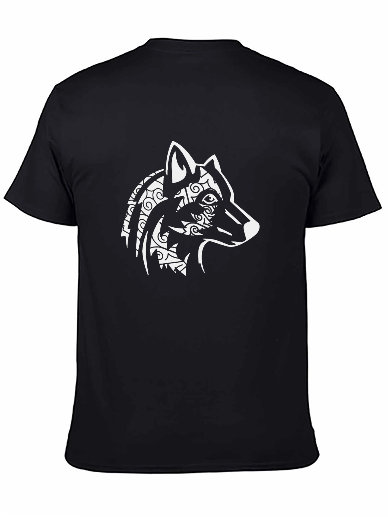 Wolf Graphic Print Black T-Shirt