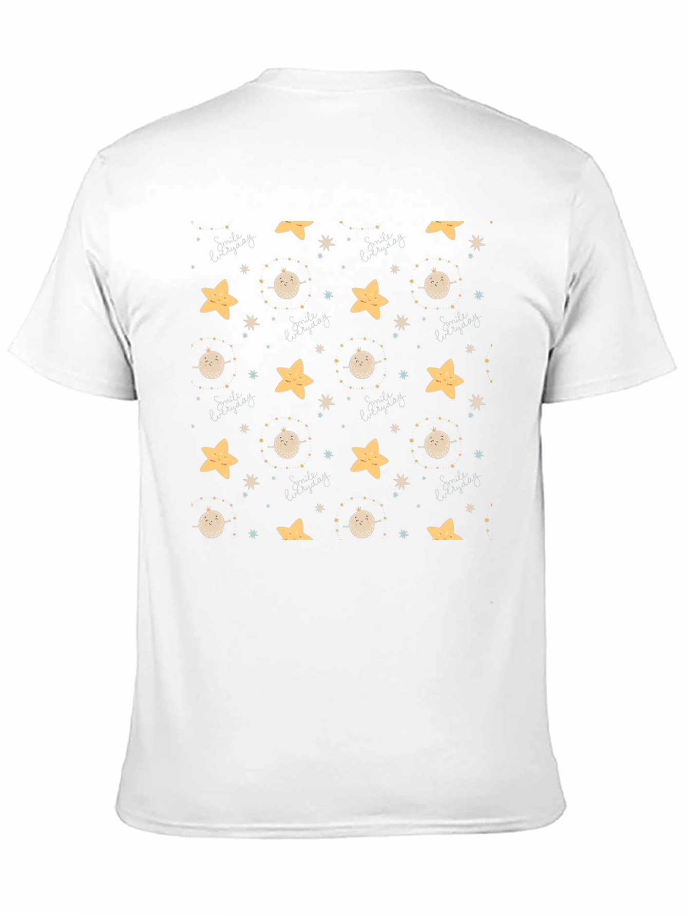 Celestial Dreamscape Black T-Shirt: Stars & Moons