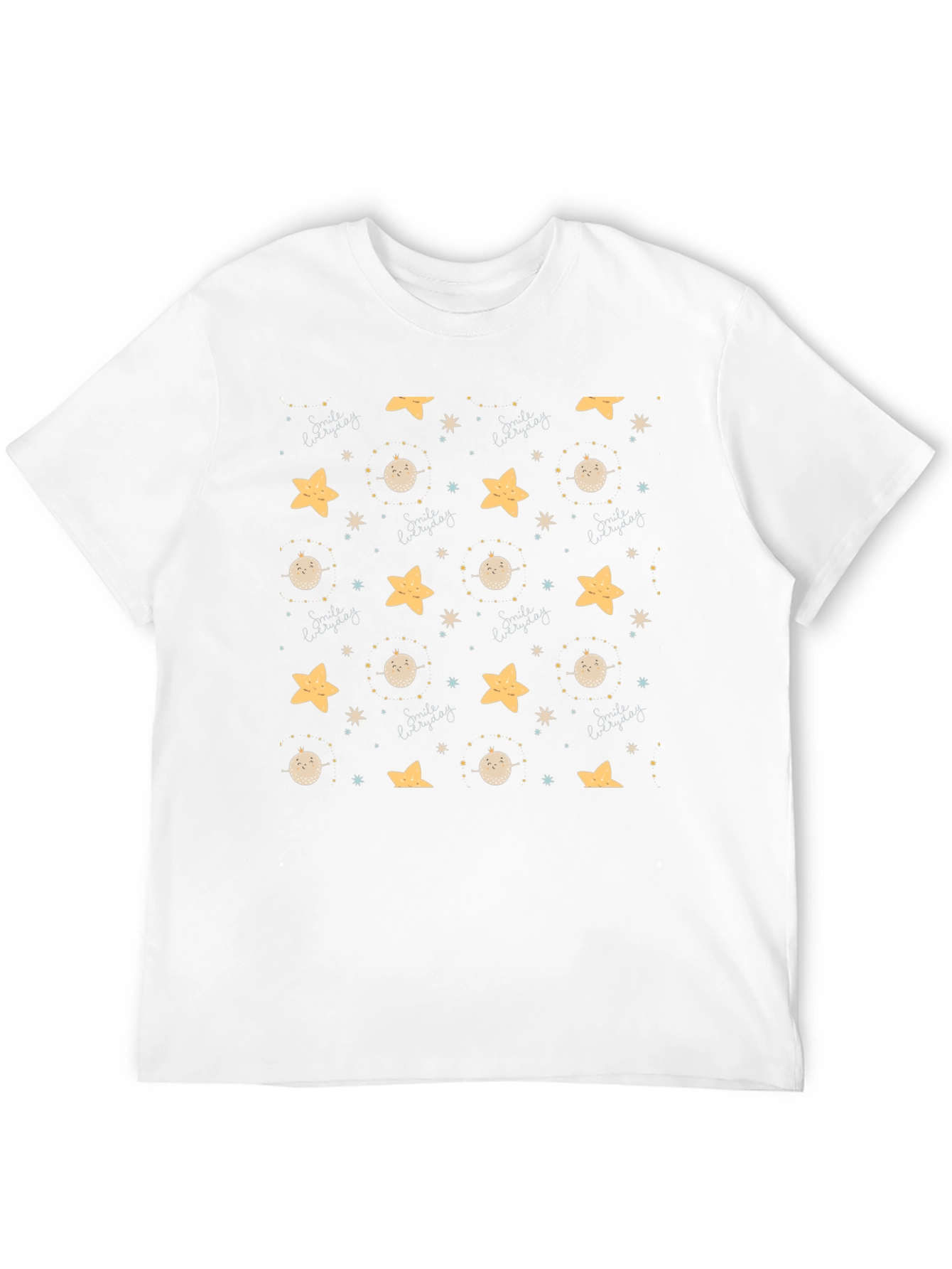 Celestial Dreamscape Black T-Shirt: Stars & Moons