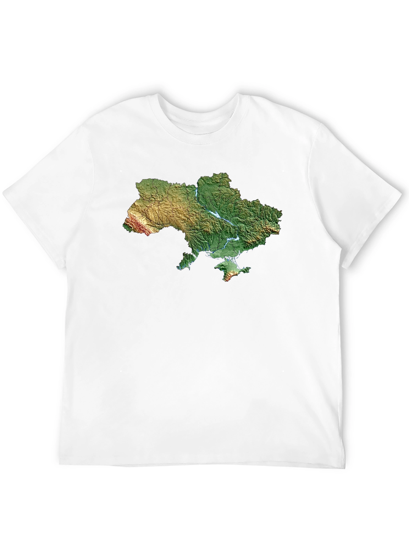 Ukraine Map T-Shirt - Topographic Relief Print