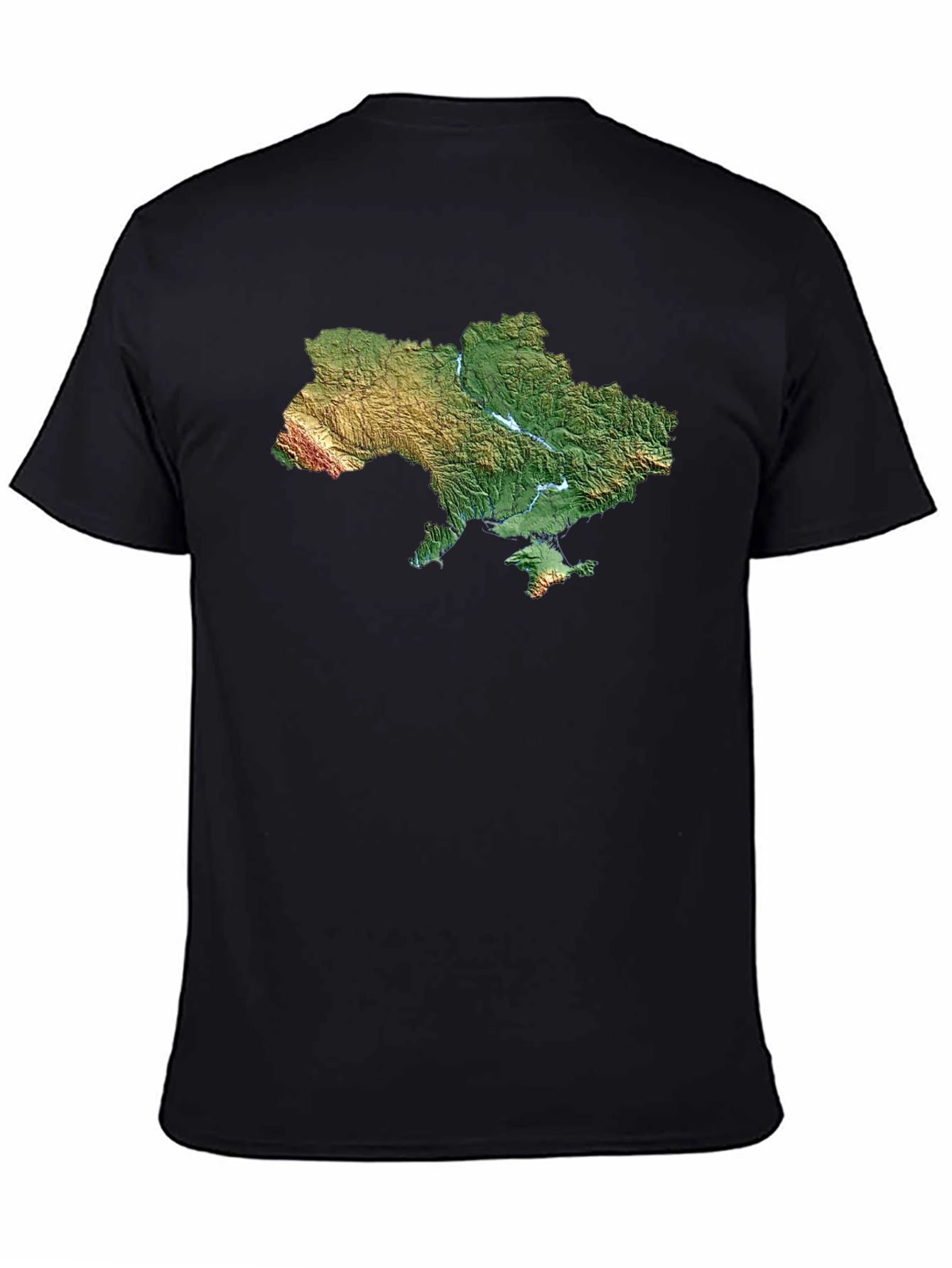 Ukraine Map T-Shirt - Topographic Relief Print