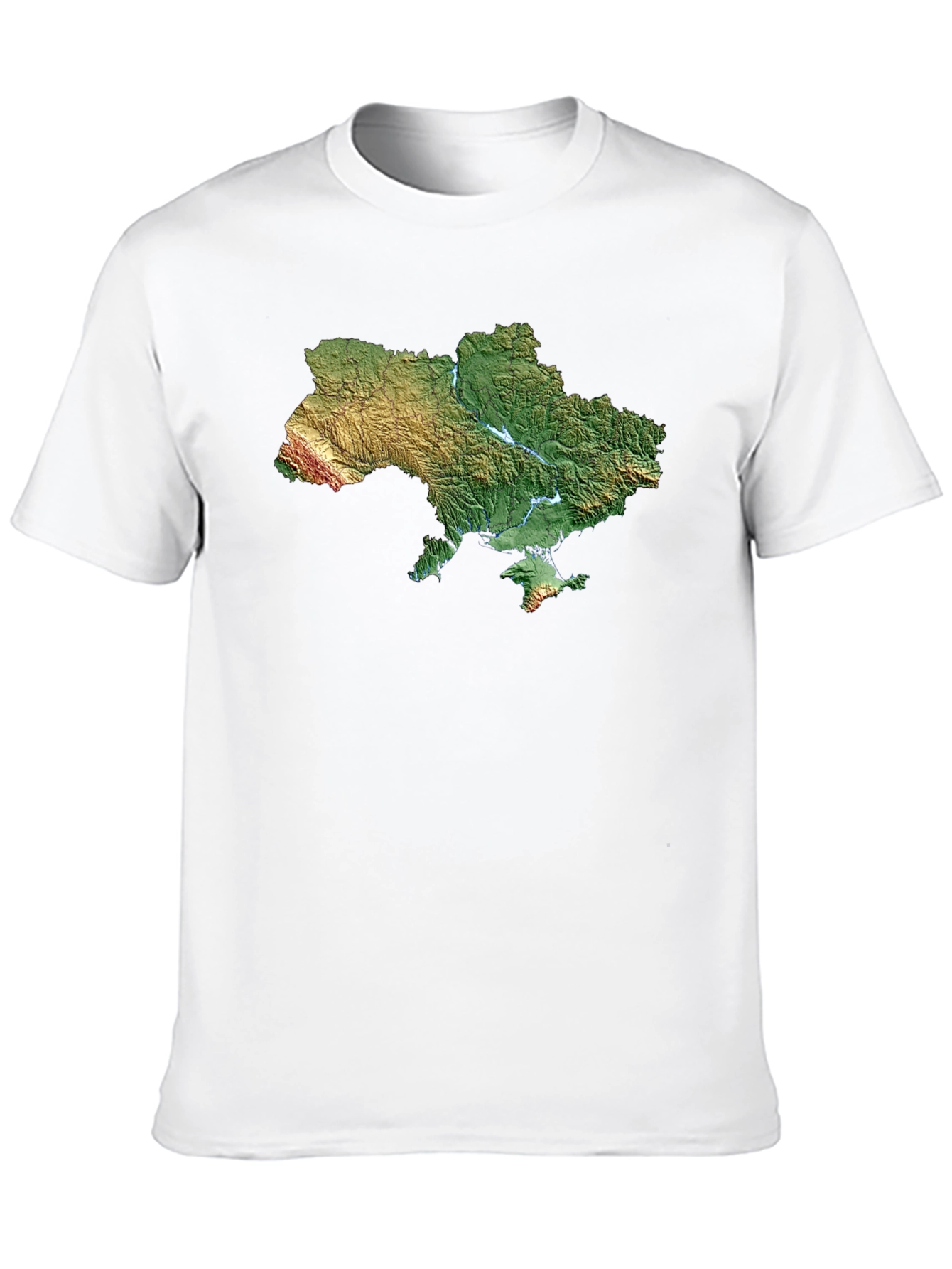 Ukraine Map T-Shirt - Topographic Relief Print