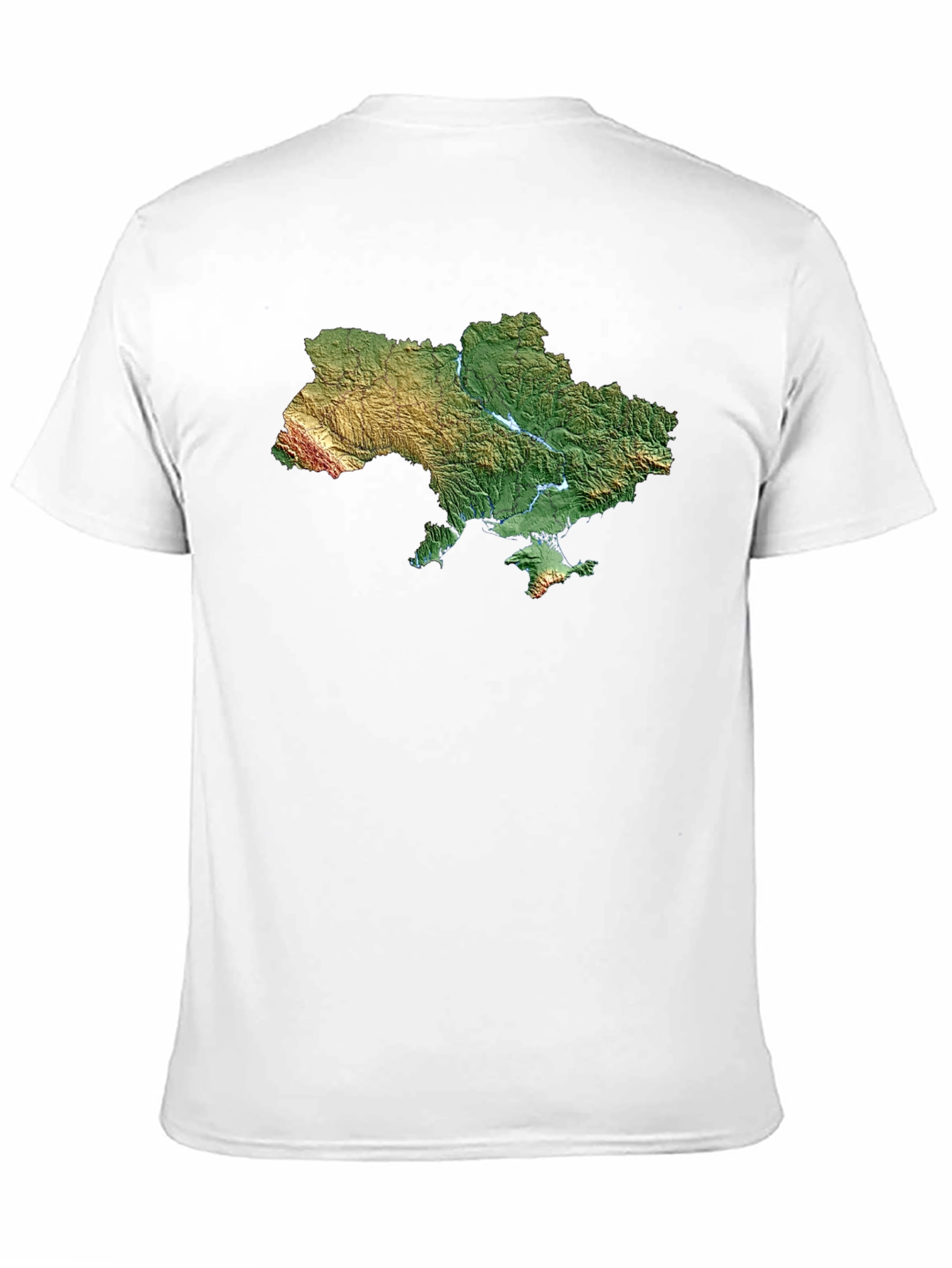 Ukraine Map T-Shirt - Topographic Relief Print