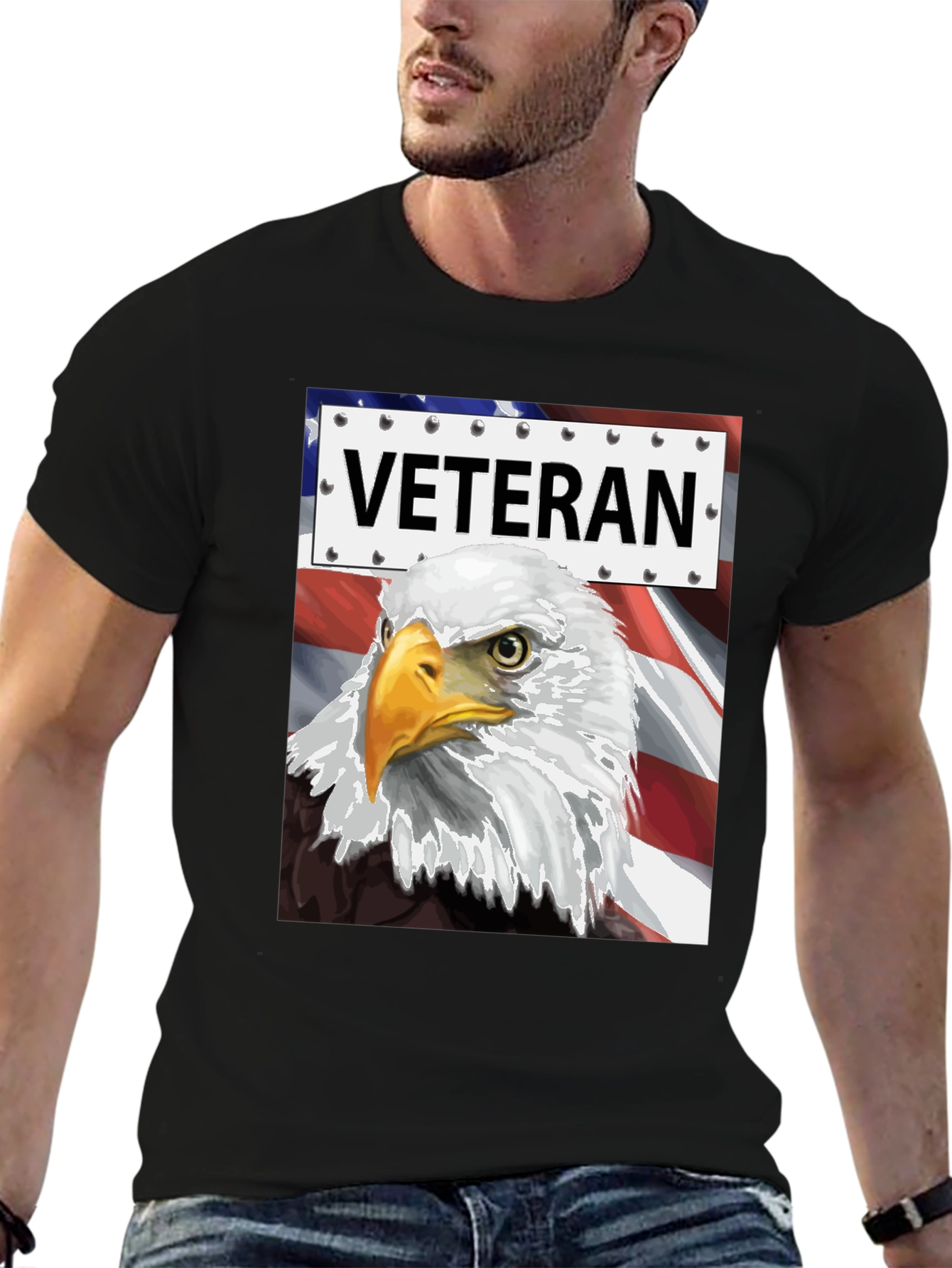 Veteran Eagle Graphic Tee - Patriotic Design