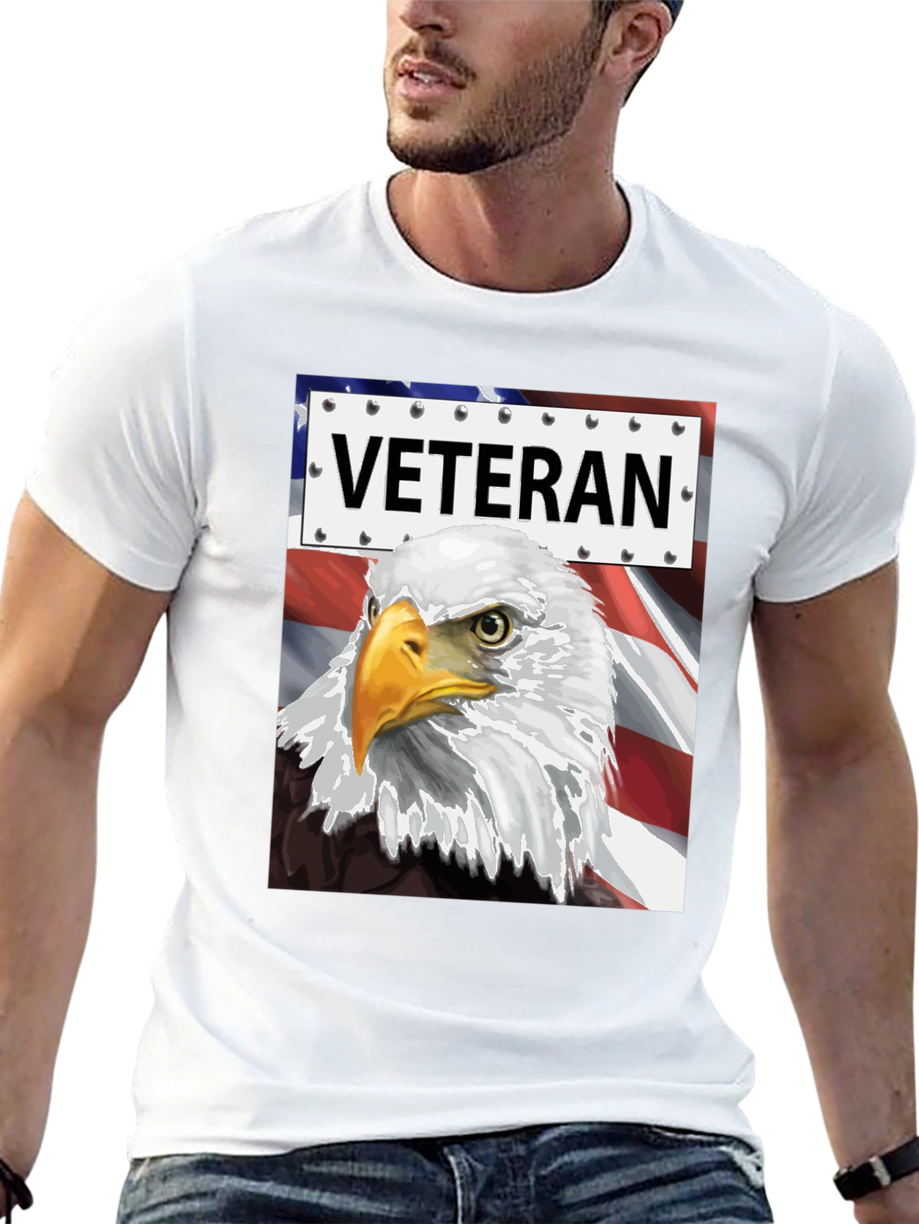 Veteran Eagle Graphic Tee - Patriotic Design