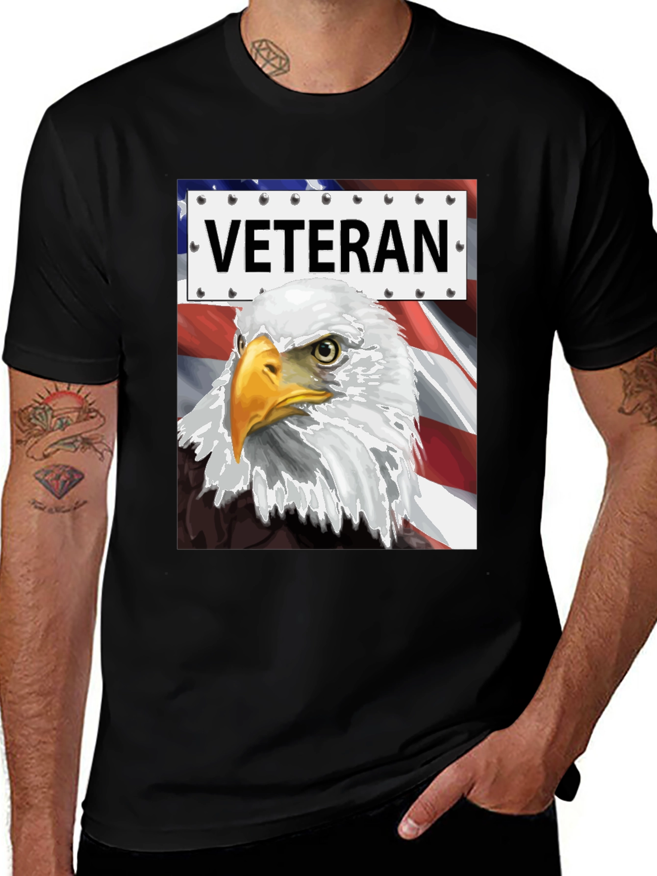 Veteran Eagle Graphic Tee - Patriotic Design