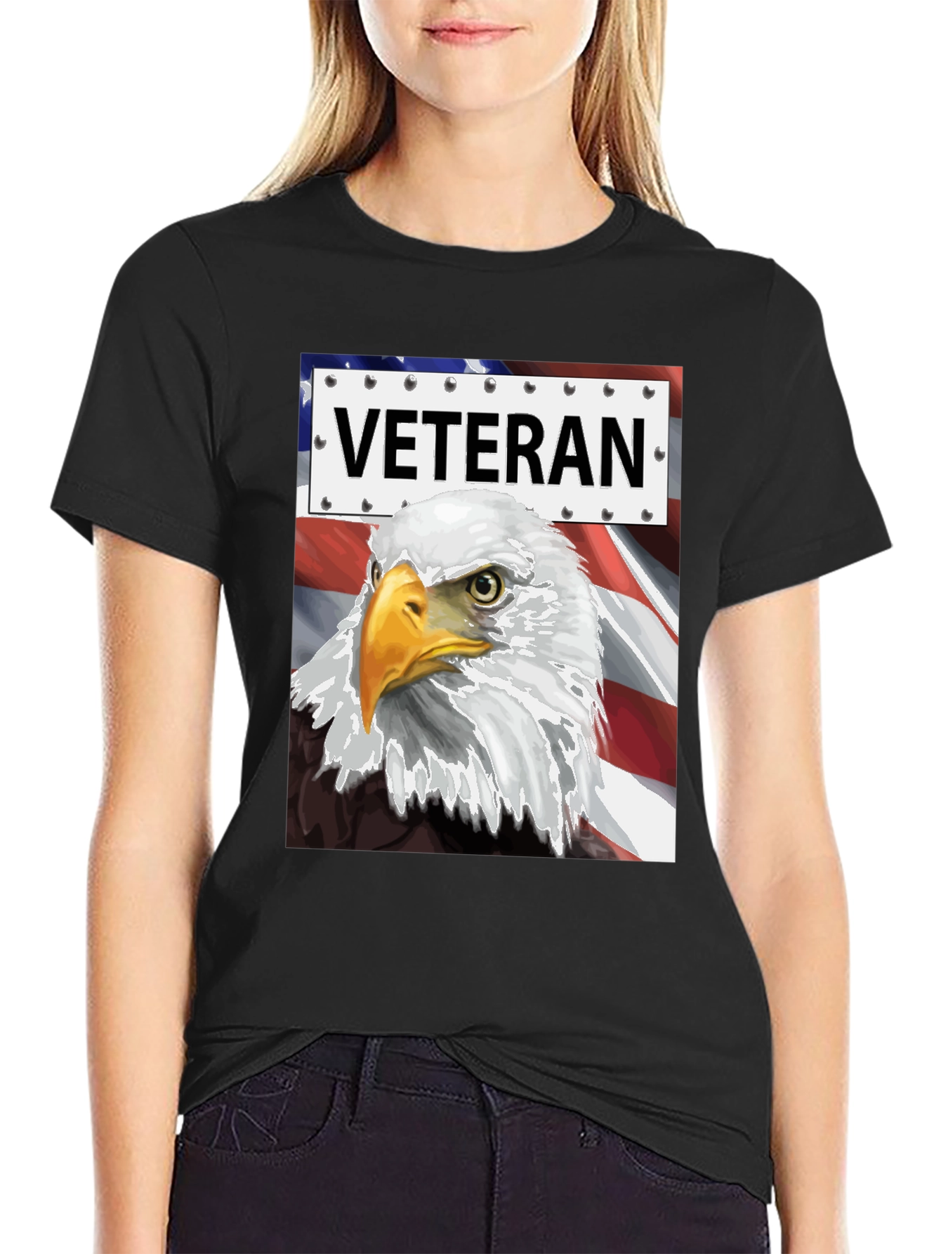 Veteran Eagle Graphic Tee - Patriotic Design