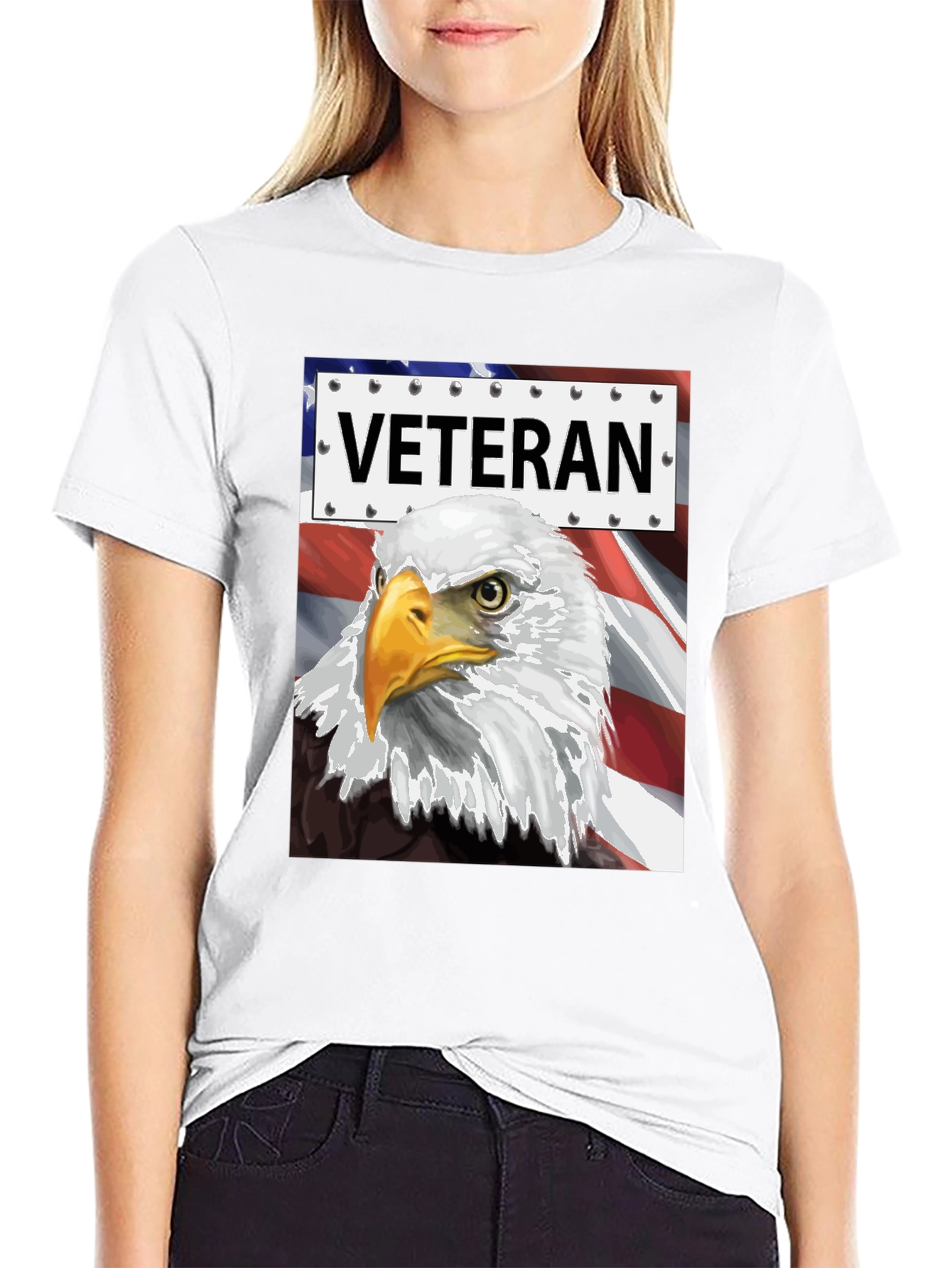 Veteran Eagle Graphic Tee - Patriotic Design