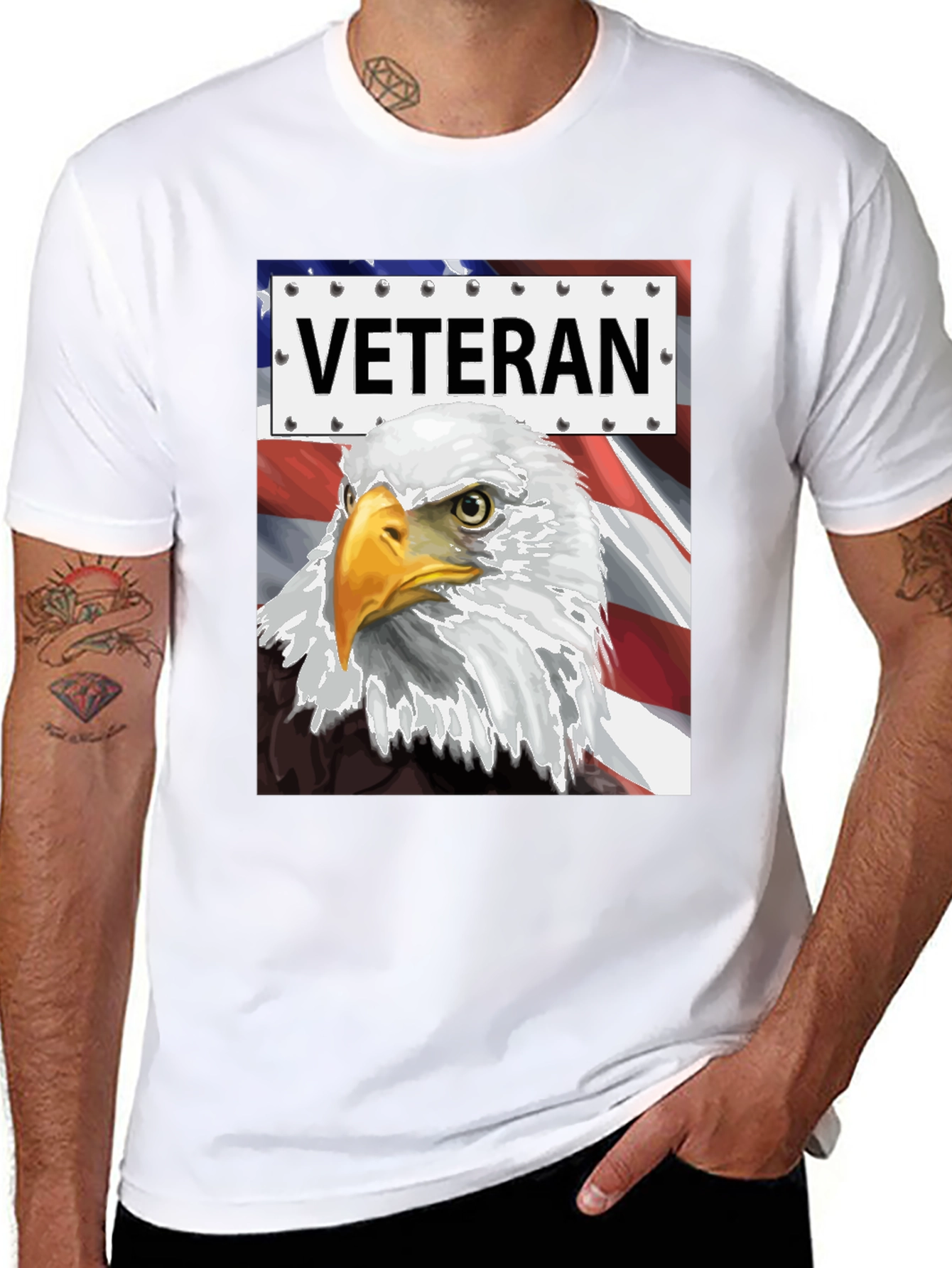 Veteran Eagle Graphic Tee - Patriotic Design
