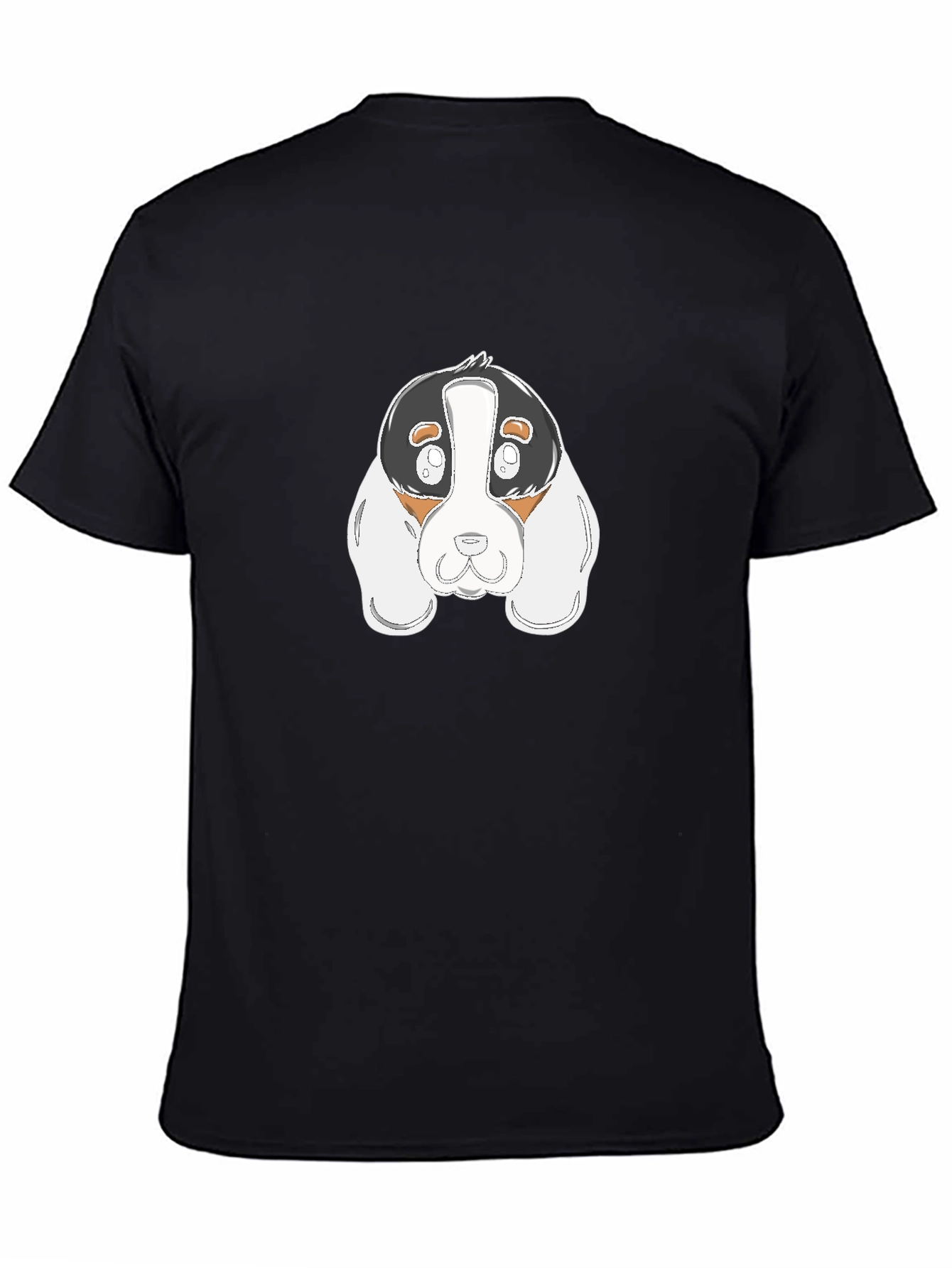 Cartoon Dog Graphic Black T-Shirt
