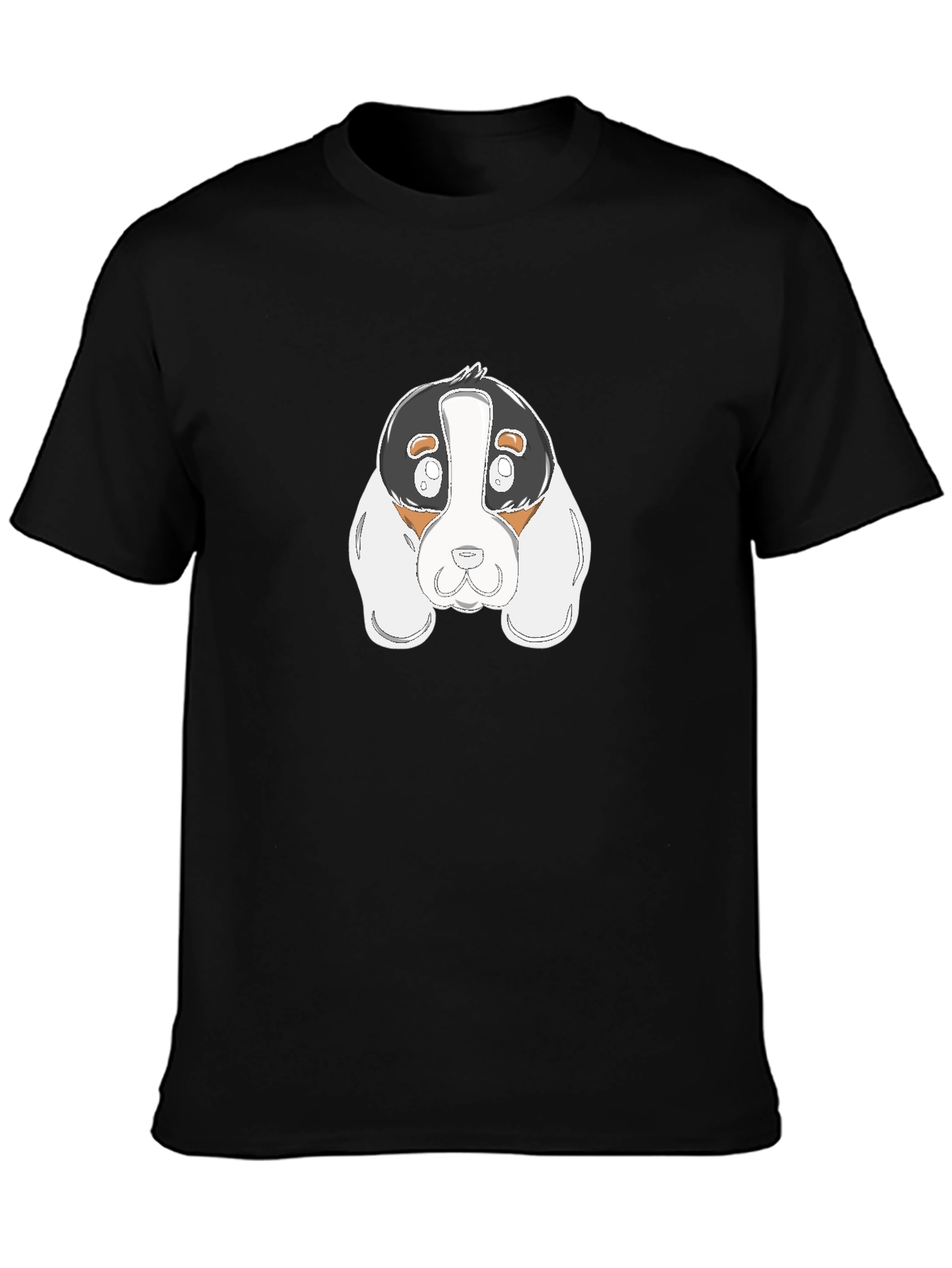 Cartoon Dog Graphic Black T-Shirt