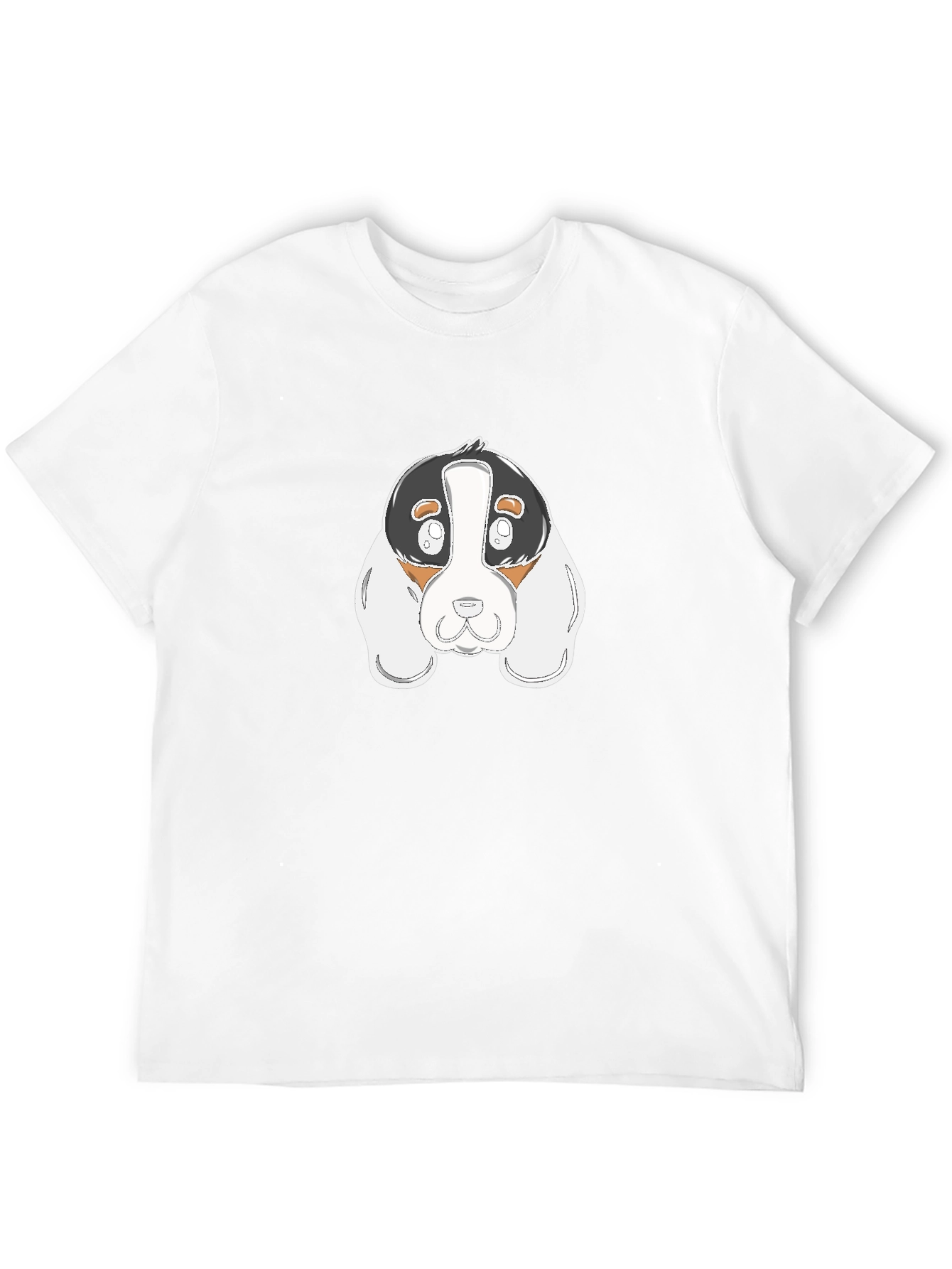 Cartoon Dog Graphic Black T-Shirt