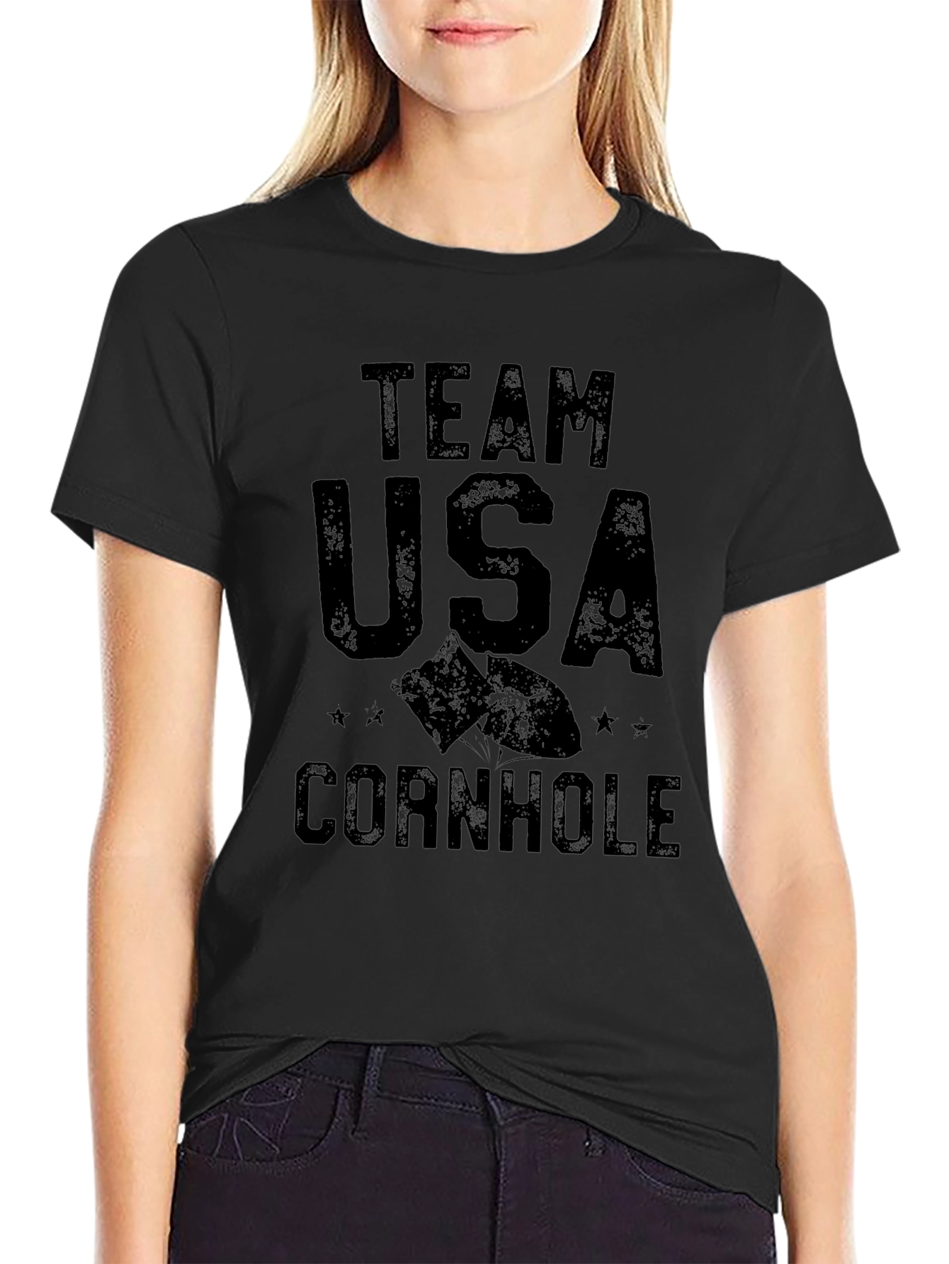 Team USA Cornhole T-Shirt - Black