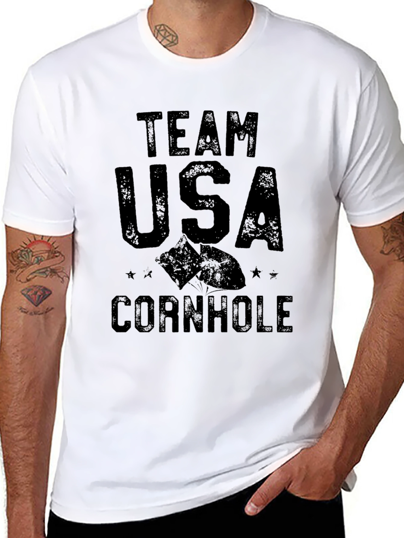 Team USA Cornhole T-Shirt - Black